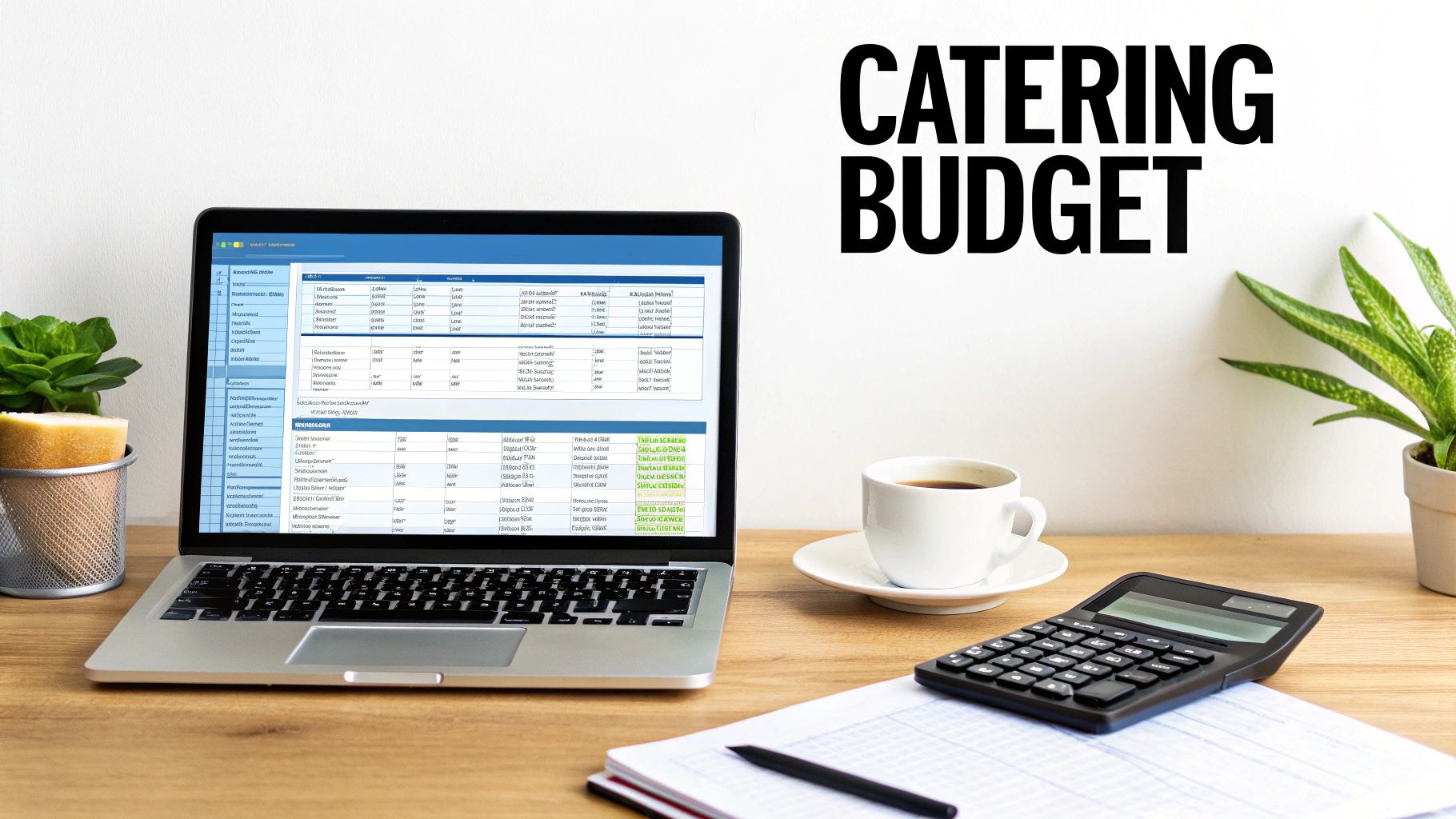 A beautifully arranged corporate catering buffet with festive decorations for a Christmas event.