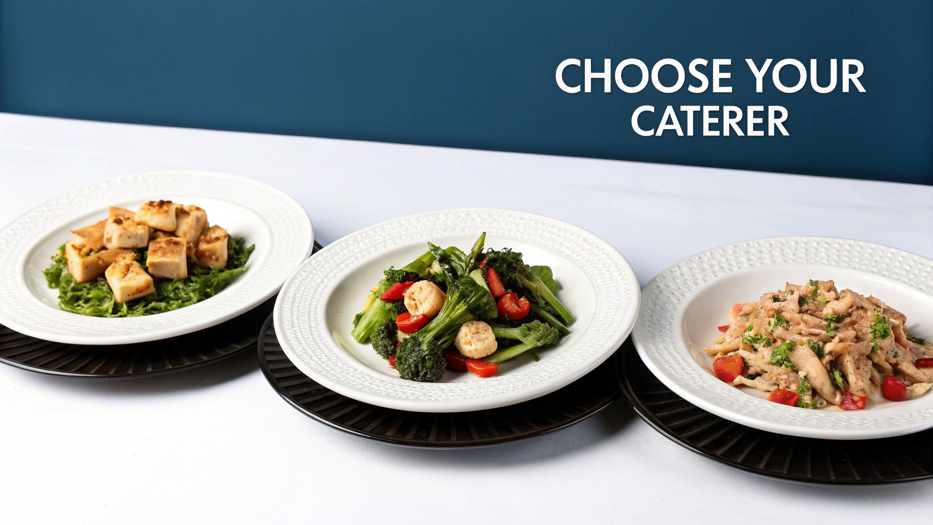 People setting up a catering buffet line for a corporate event in Toronto