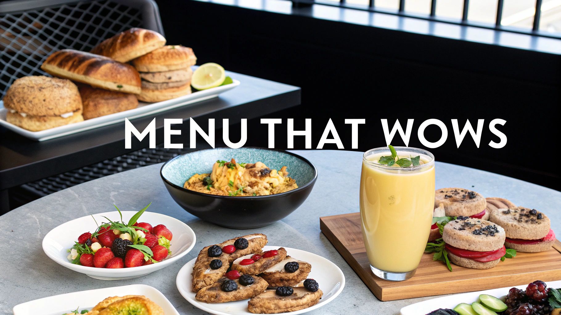 A beautifully arranged platter of breakfast catering options including pastries and fruits.