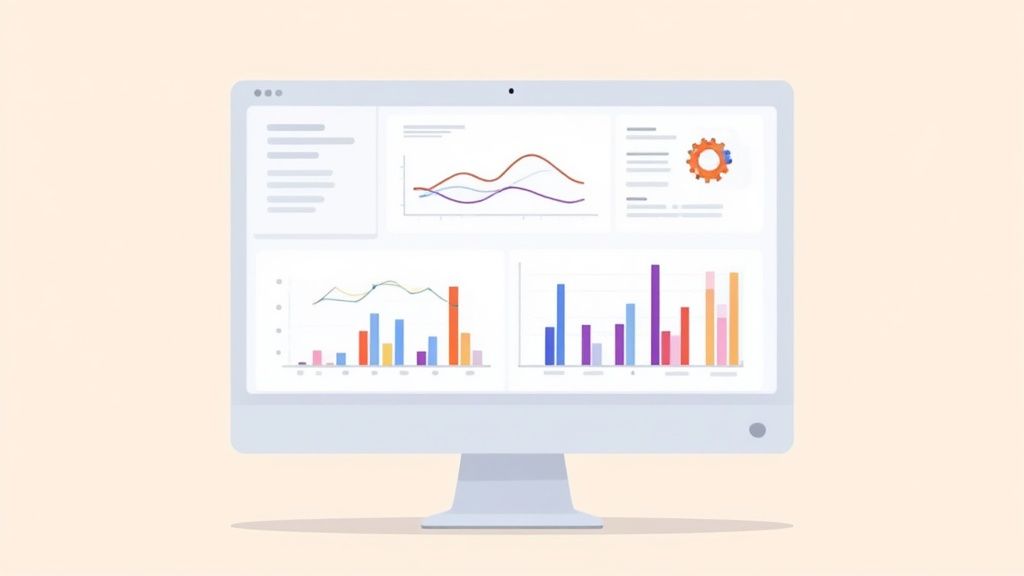 A person tracking social media engagement metrics using various tools on a laptop and tablet
