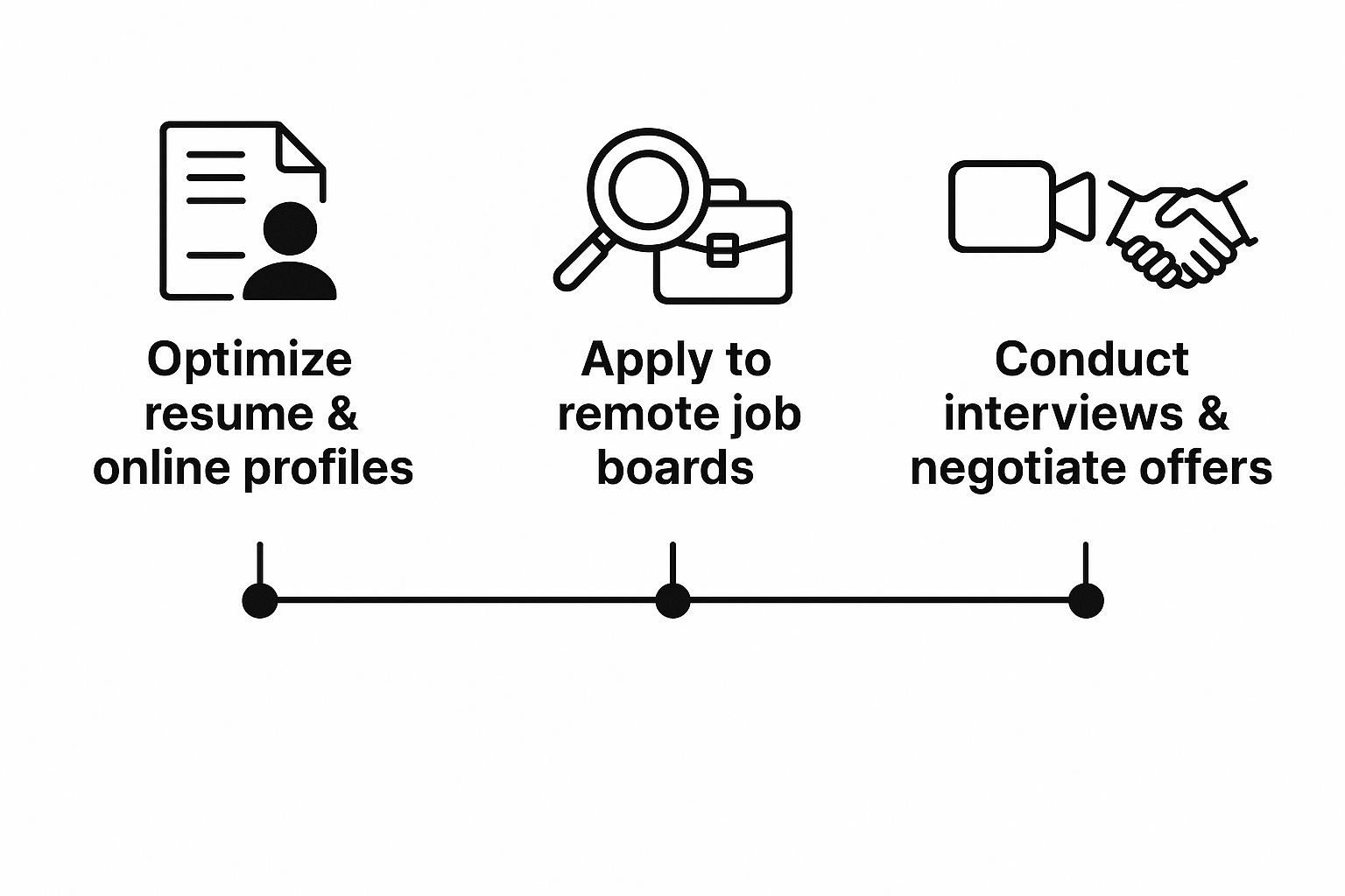 Infographic about how to get a remote job