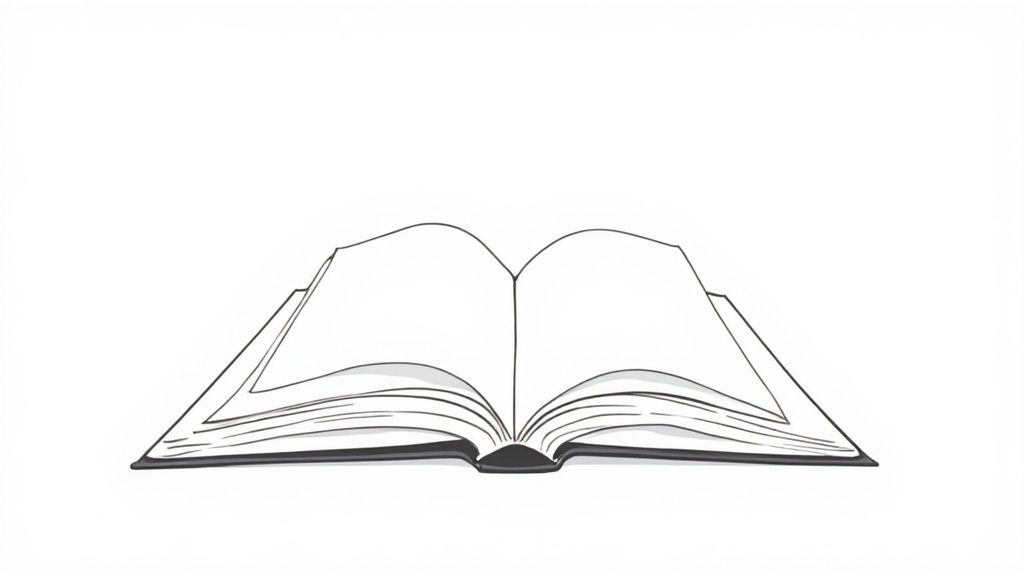 An image illustrating the concept of storytelling in a professional context, with a person weaving a narrative thread through various career milestones.