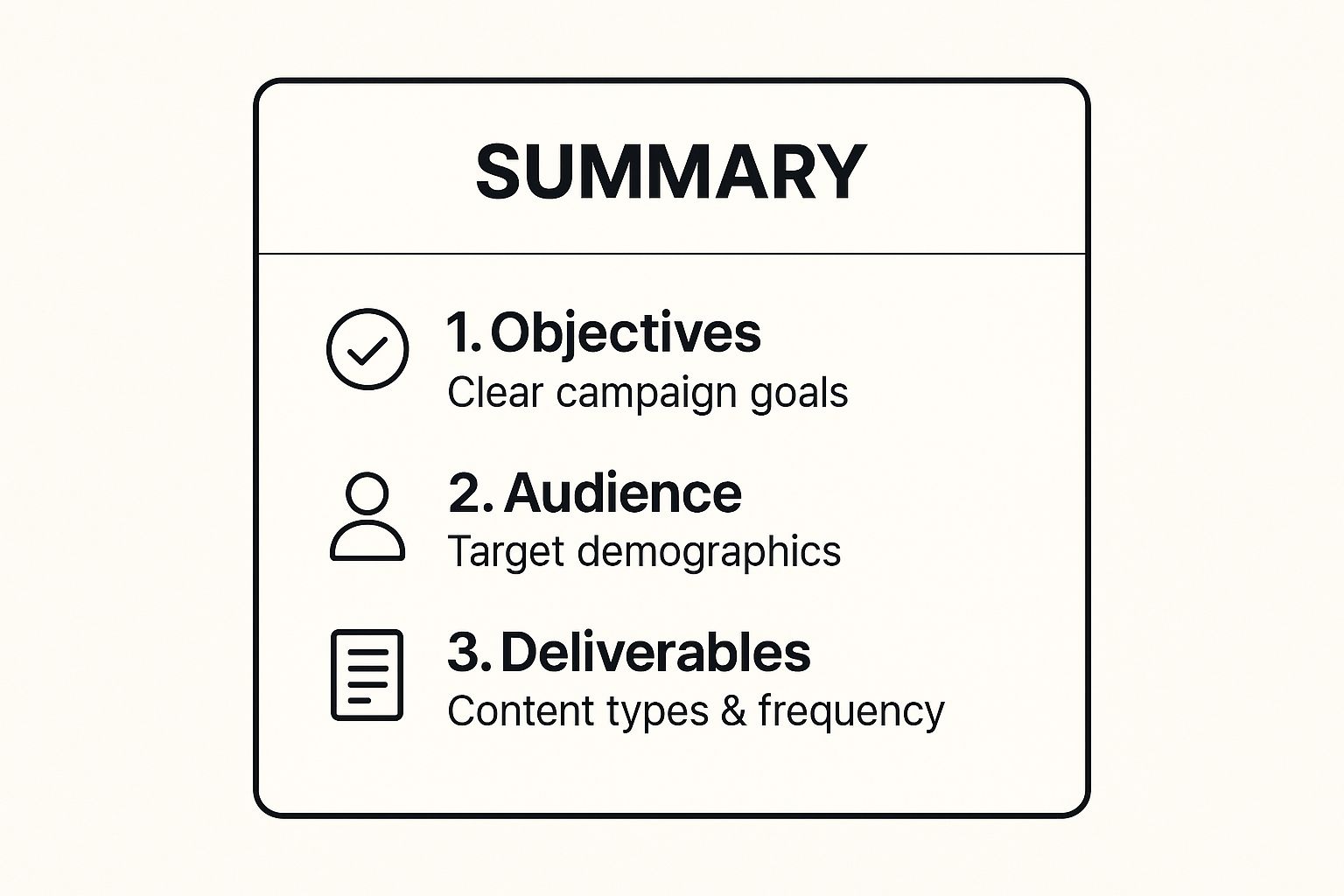 Infographic about influencer brief template
