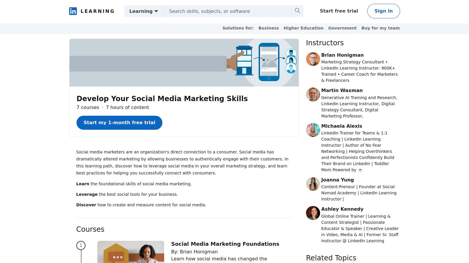 LinkedIn Social Media Marketing Certification