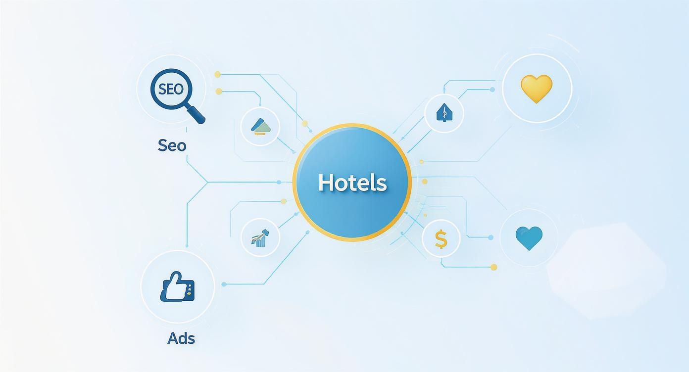 Infographic about online marketing for hotels