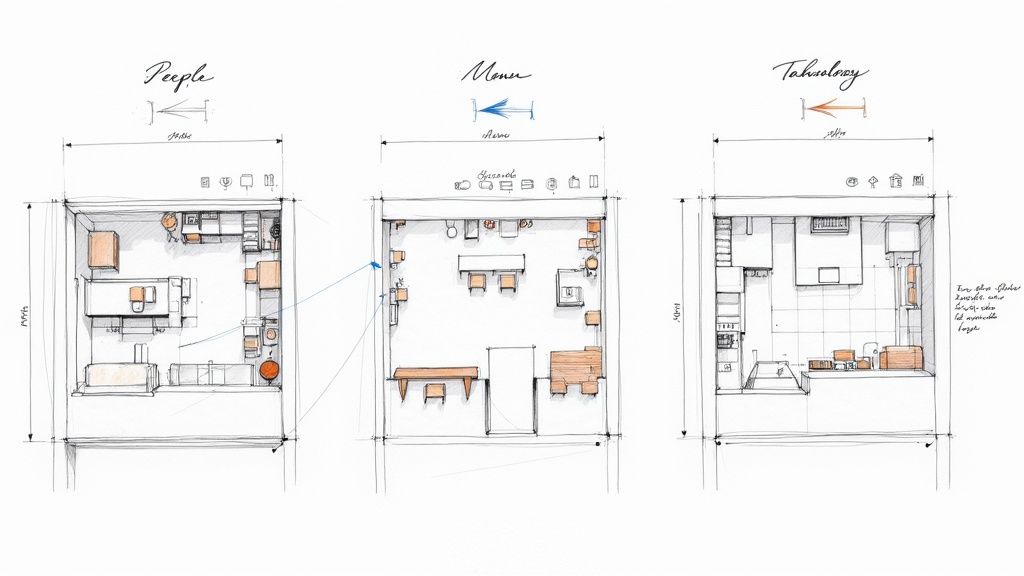 A chef carefully plating a dish in a professional restaurant kitchen, symbolizing operational excellence.
