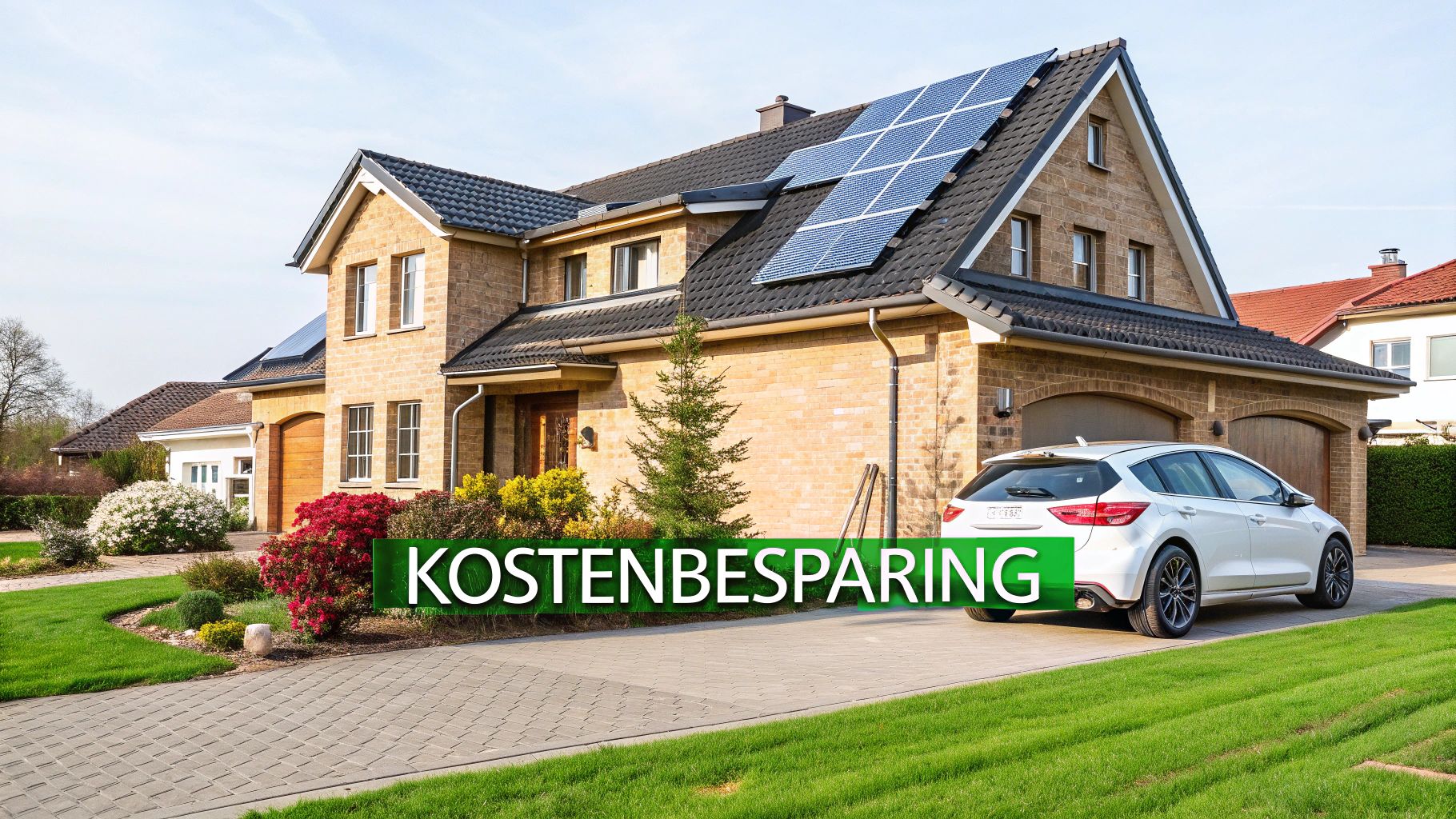 Elektrische auto laadt op met zonnepanelen