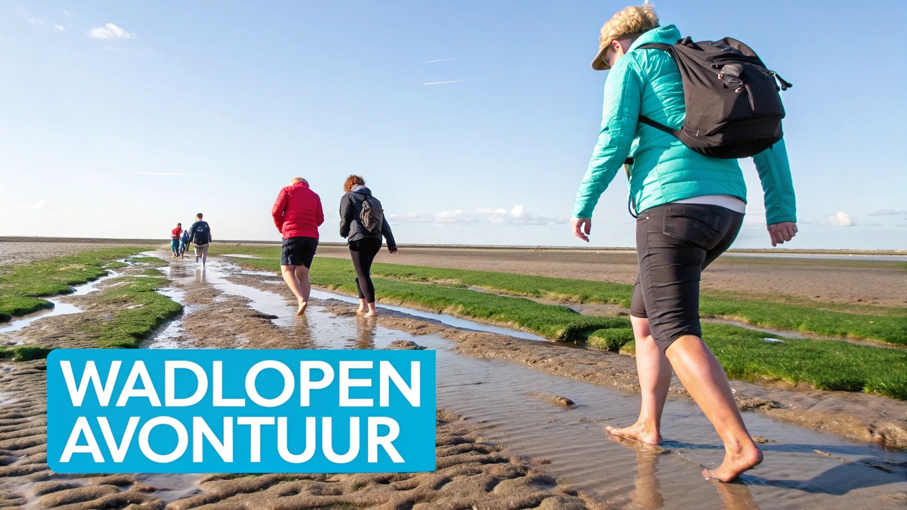 Wadlopen op de bodem van de Waddenzee