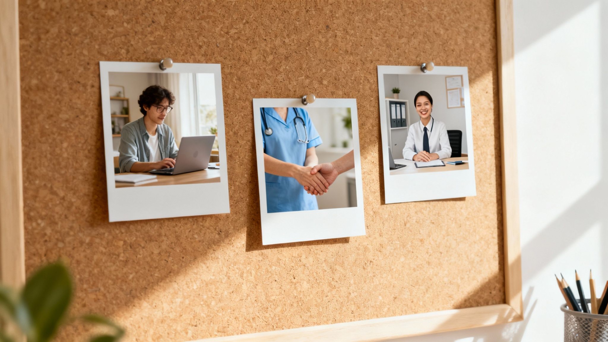 Een groep mensen die samenwerken aan een tafel, symbolisch voor het coördineren van zorgtaken.