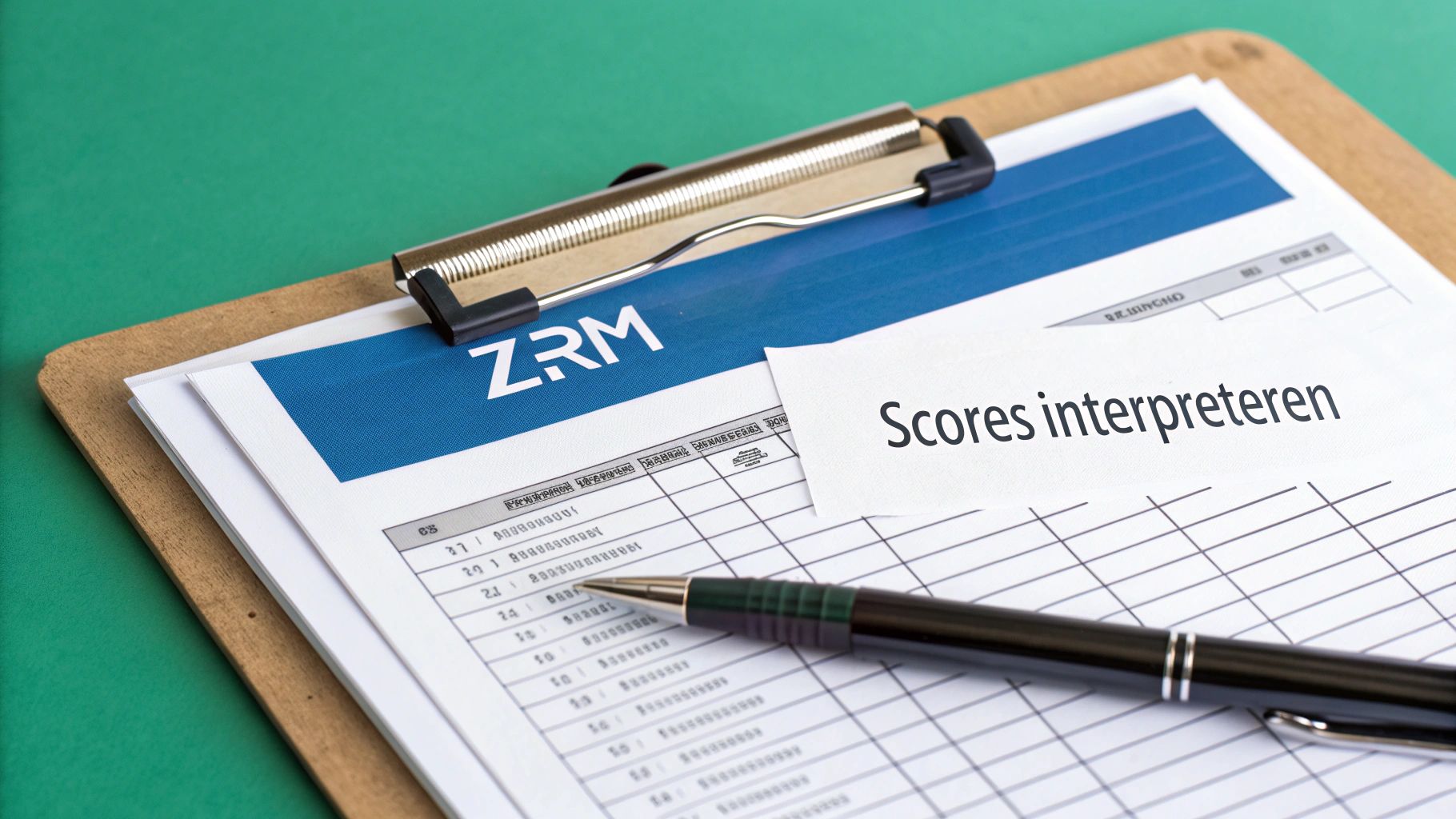 Een persoon die een grafiek met scores analyseert op een tablet