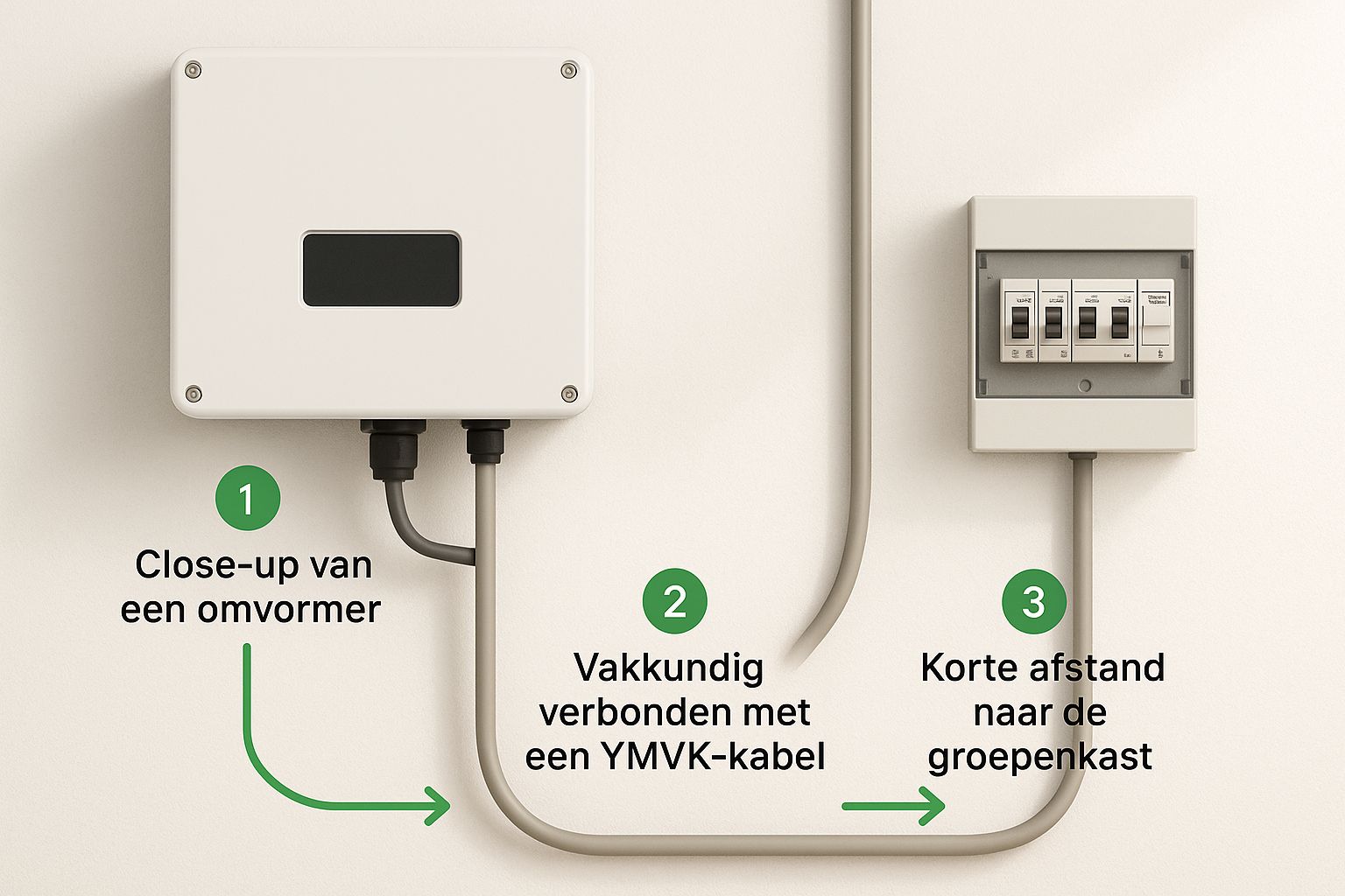 Infographic about aansluiting zonnepanelen in meterkast