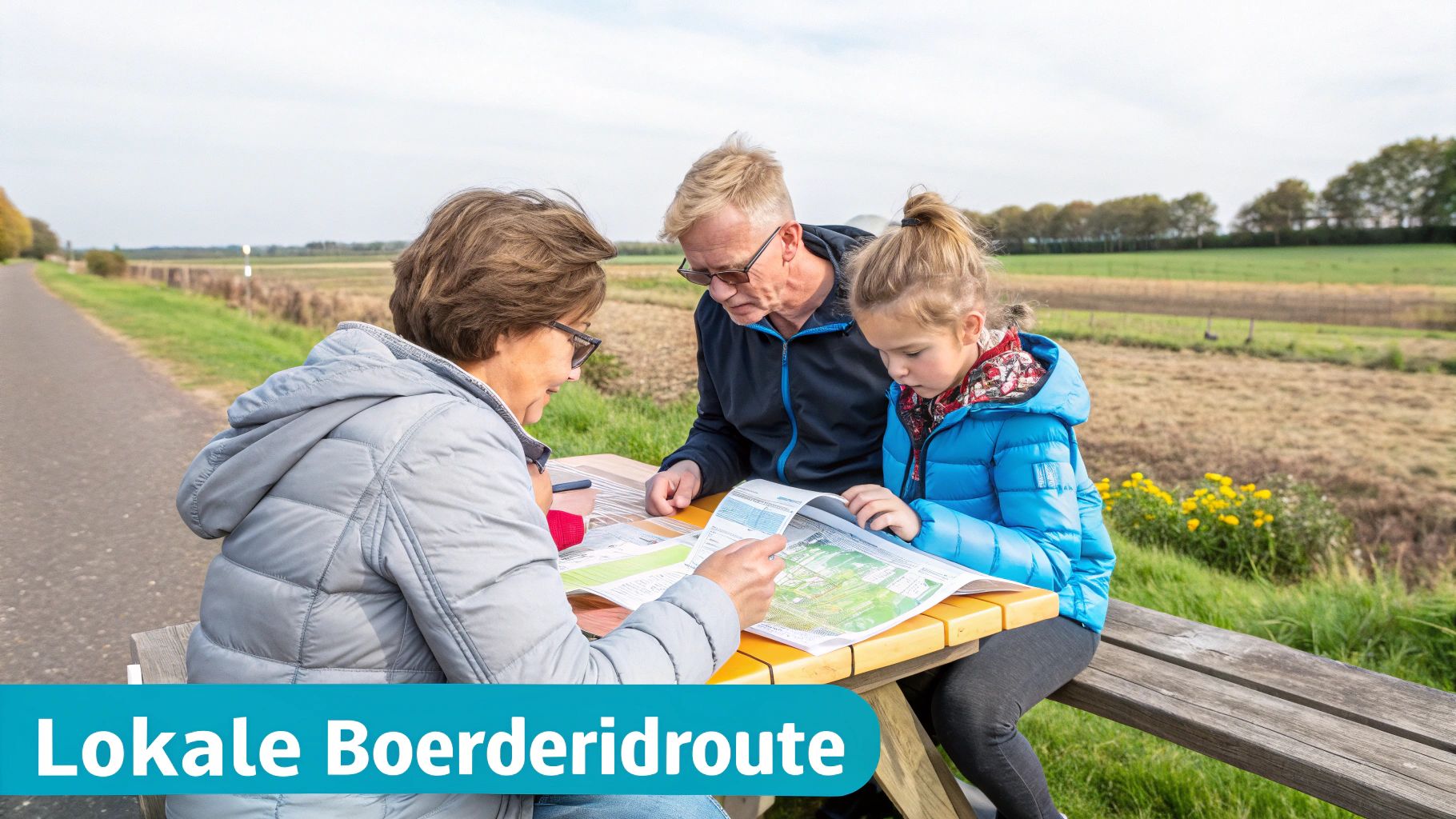 Een landelijke weg slingert door het Brabantse landschap, perfect voor een autopuzzeltocht.