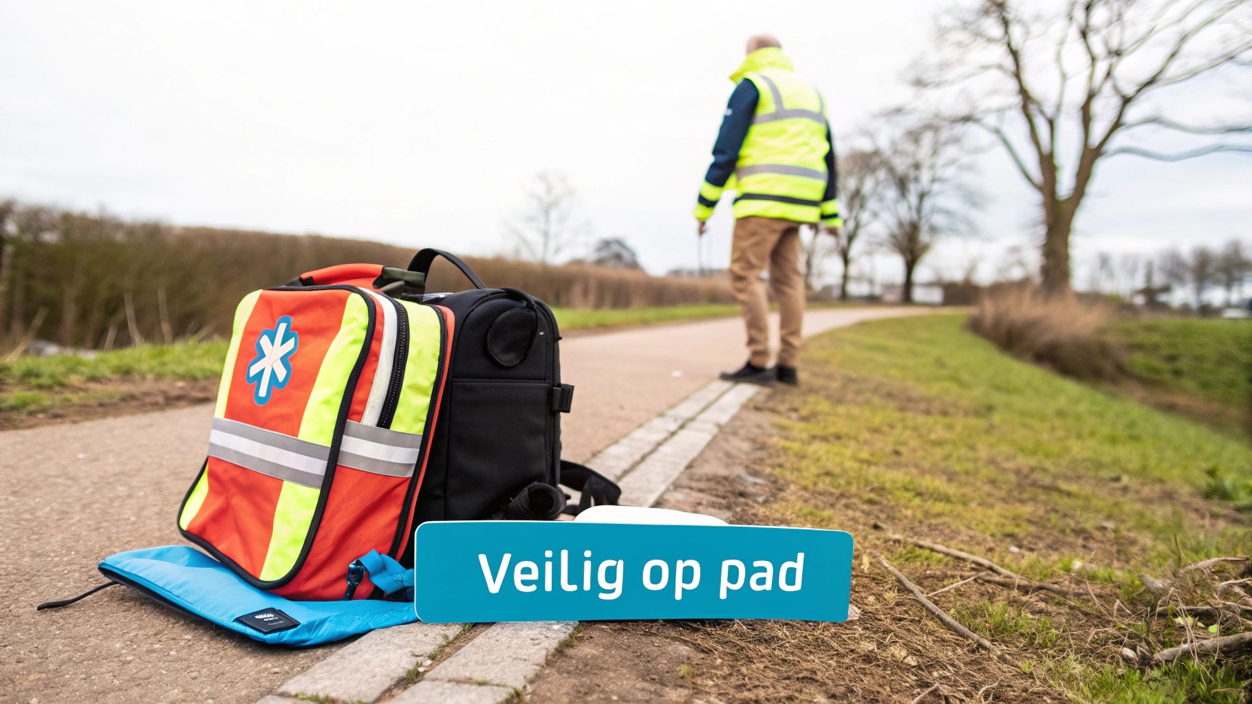 Een hand die een kompas vasthoudt boven een kaart, wat de planning van een avontuur symboliseert.