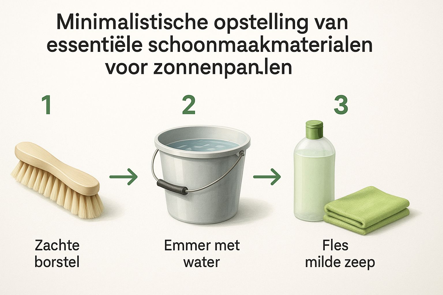 Infographic about hoe zonnepanelen schoonmaken