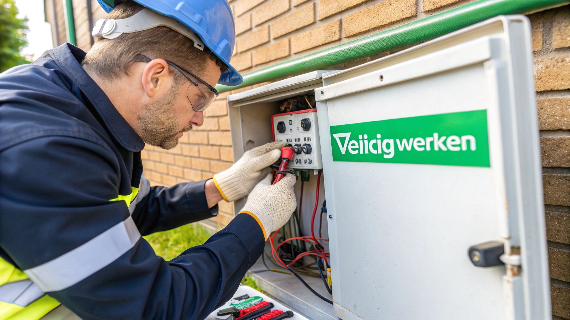 Moderne toepassingen zoals een elektrische auto, warmtepomp en zonnepanelen die draaien op een 3 fasen meterkast.