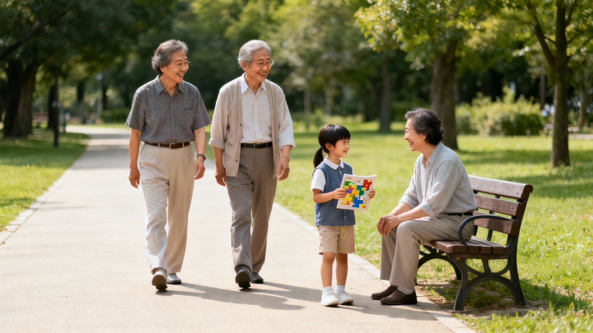 Puzzelen met opa en oma