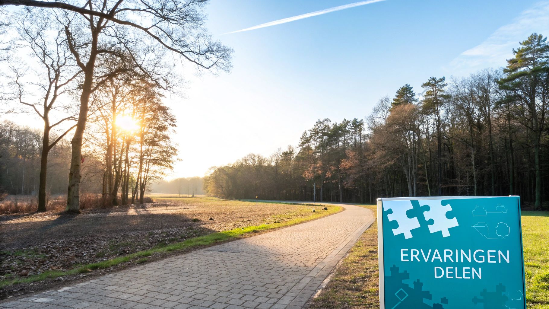 Een groep mensen die een digitale puzzeltocht wandelen