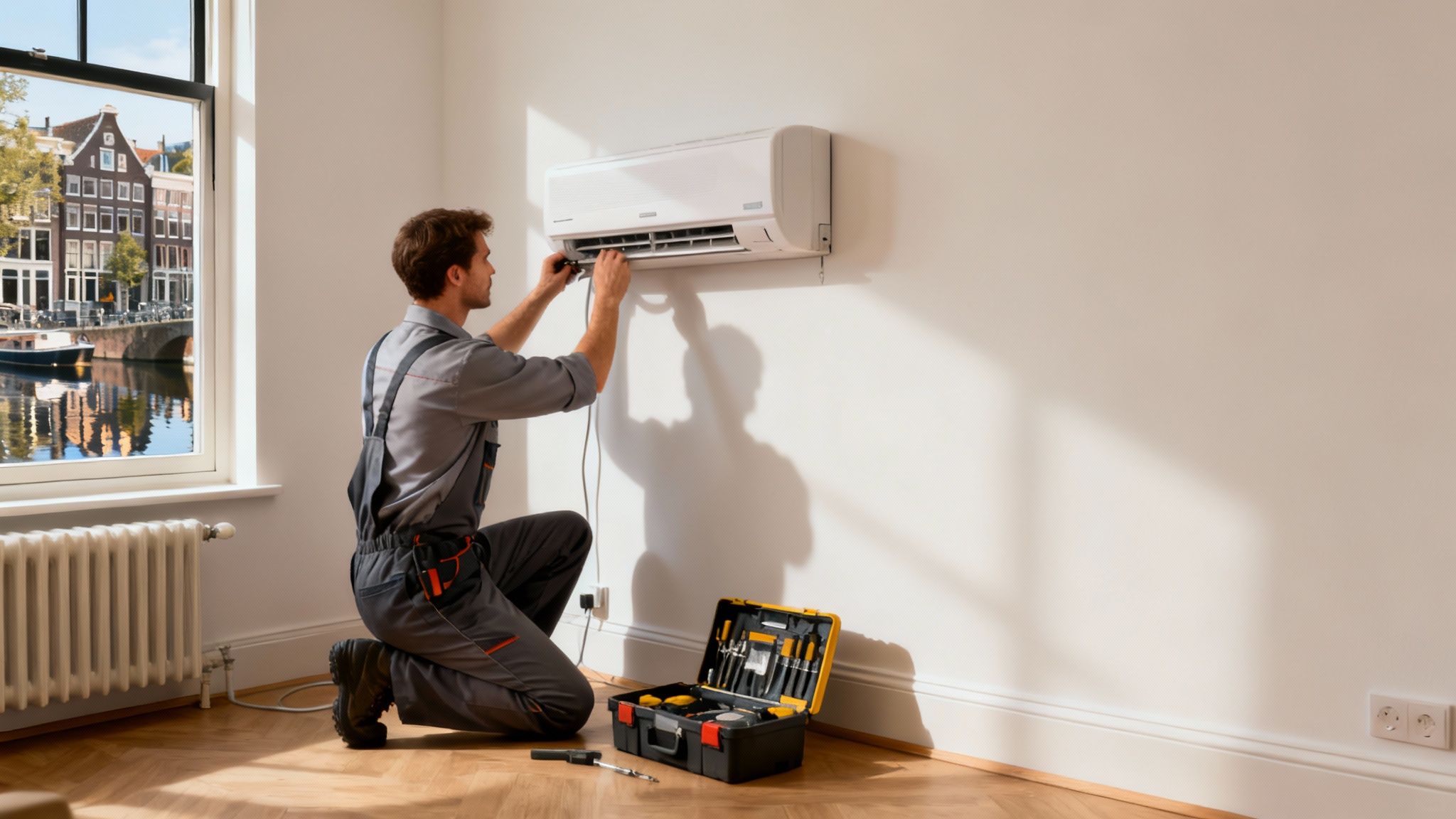 Professionele installatie en onderhoud van een airco in Amsterdam door Stroom Loods.