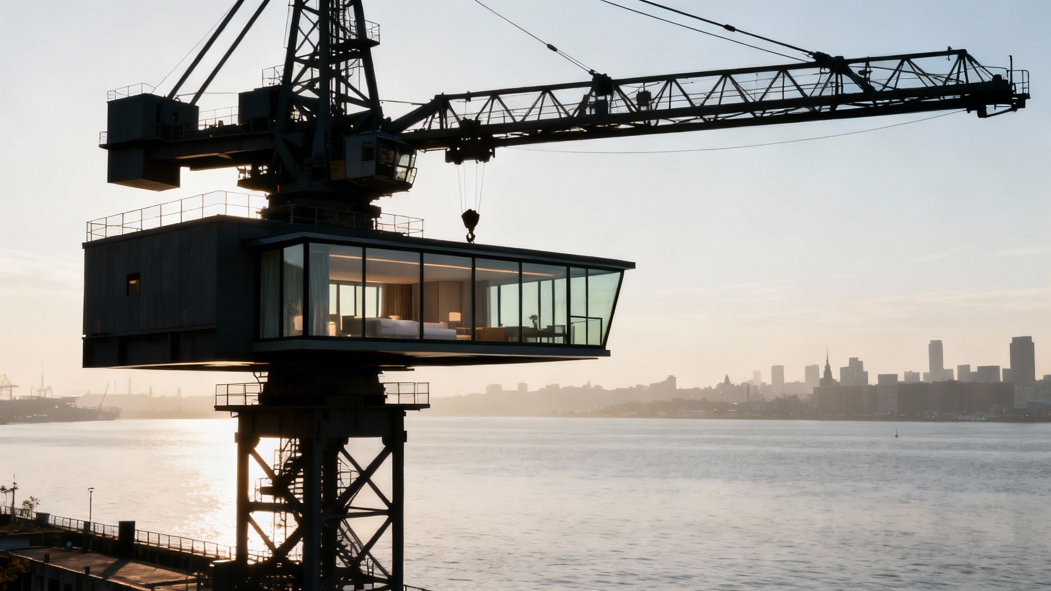 Sleeping in a Crane Hotel (Faralda NDSM Crane Hotel)
