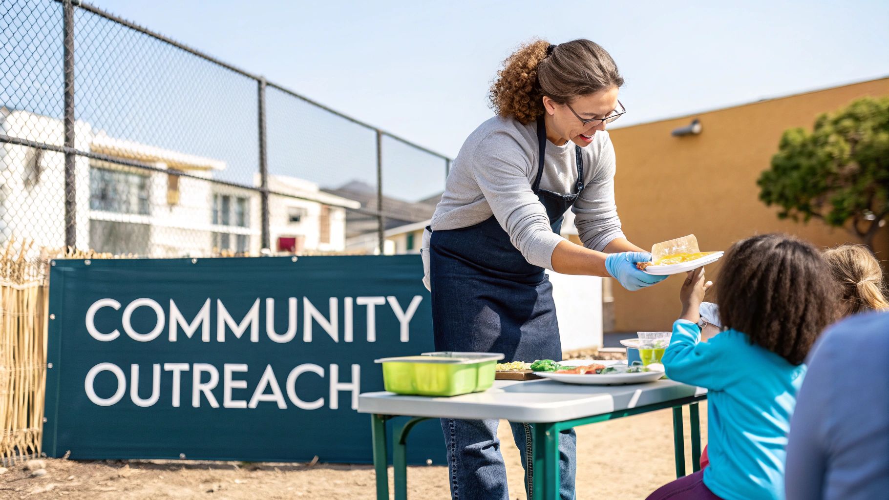 Children participating in a fun, educational activity at a community center while enjoying a summer meal.