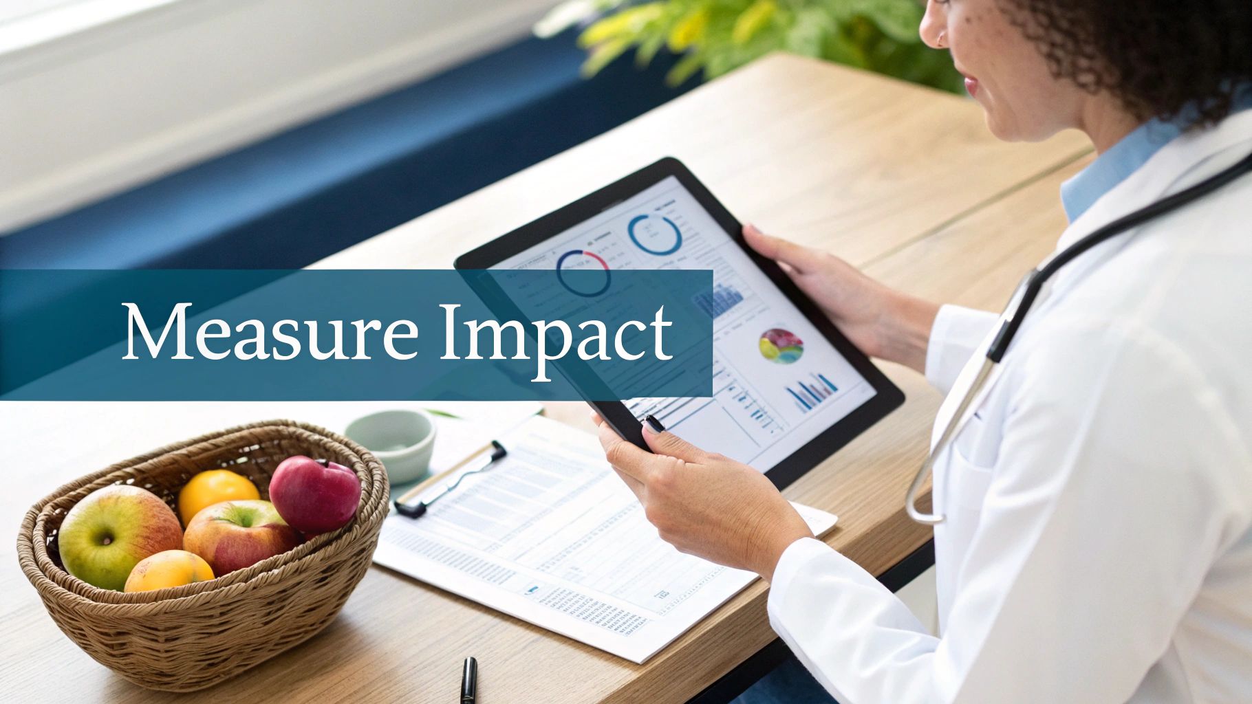 A clipboard showing a bar graph with an upward trend, symbolizing positive program outcomes.