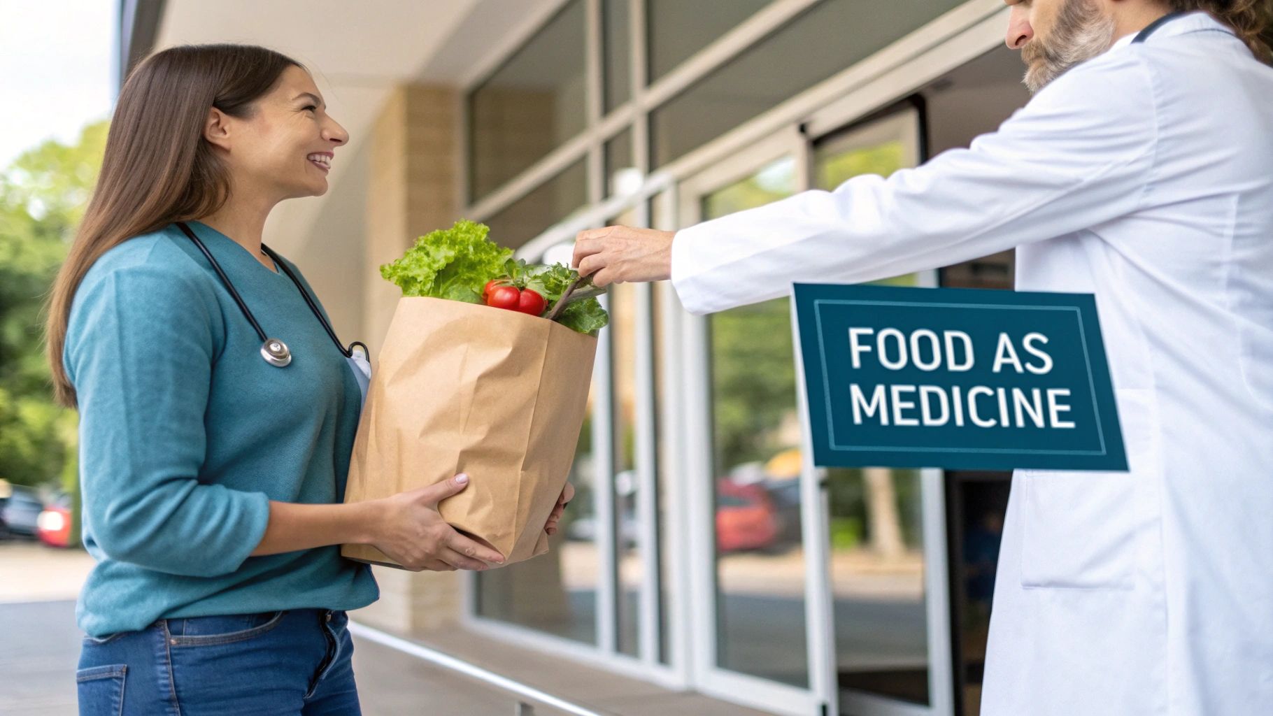 A person holds a wooden crate filled with fresh, colorful vegetables like carrots, beets, and leafy greens.