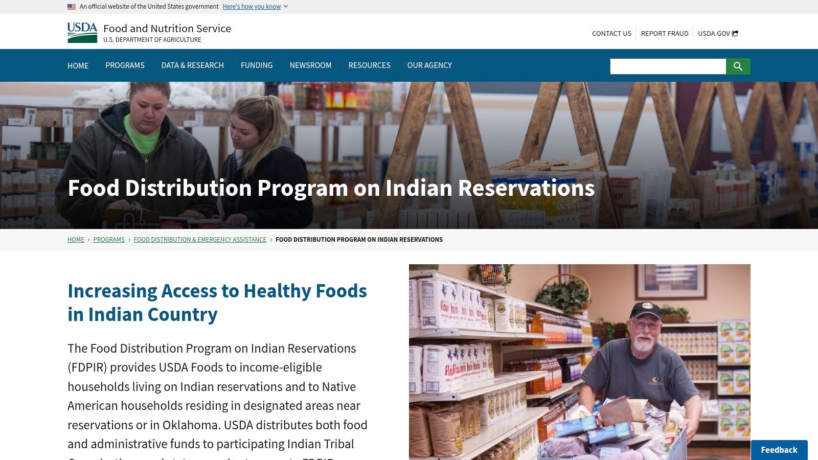 USDA Food Distribution Program on Indian Reservations (FDPIR)