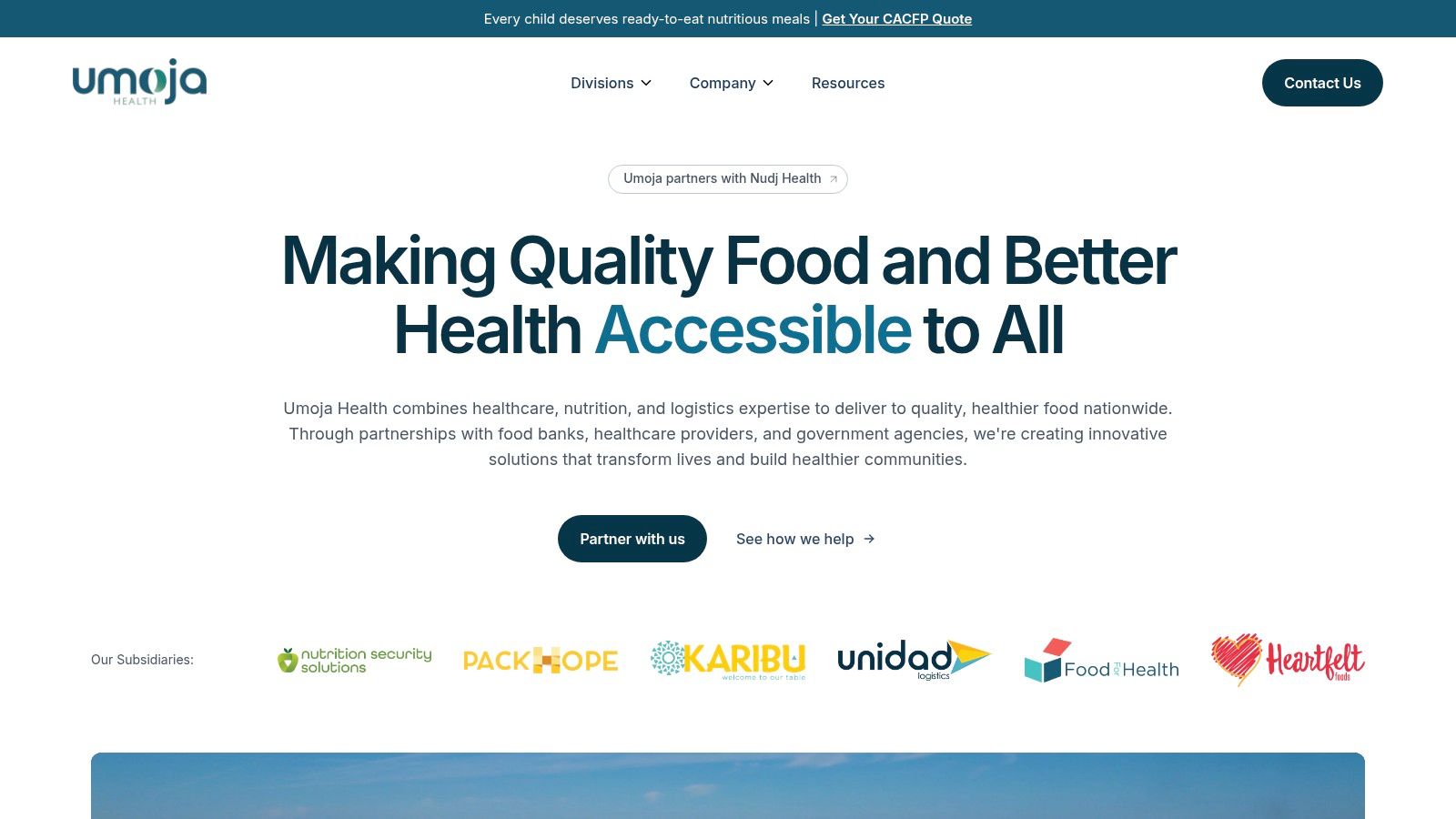 Umoja Health providing culturally relevant food kits for communities.