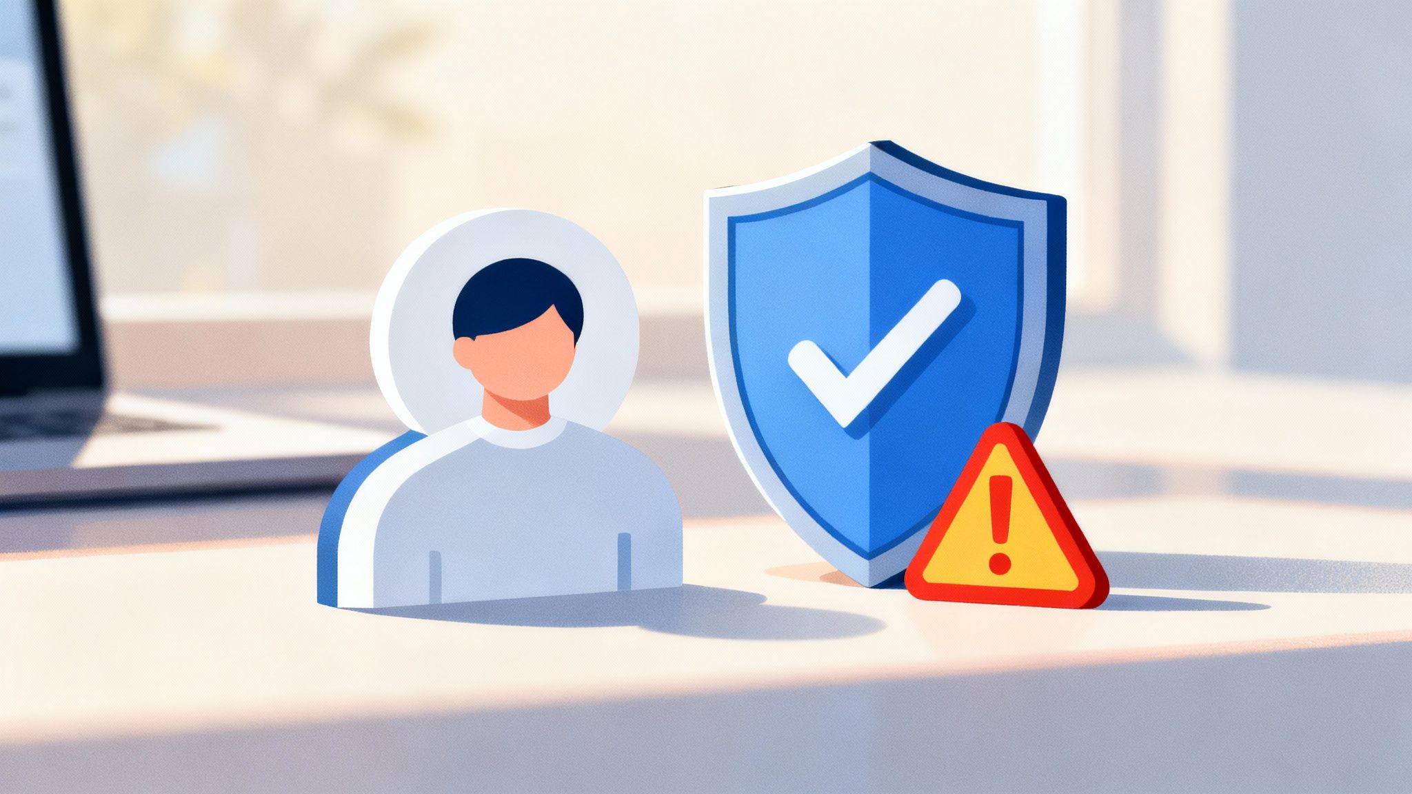 A security lock icon superimposed over a blurred background of a website, symbolizing online safety.