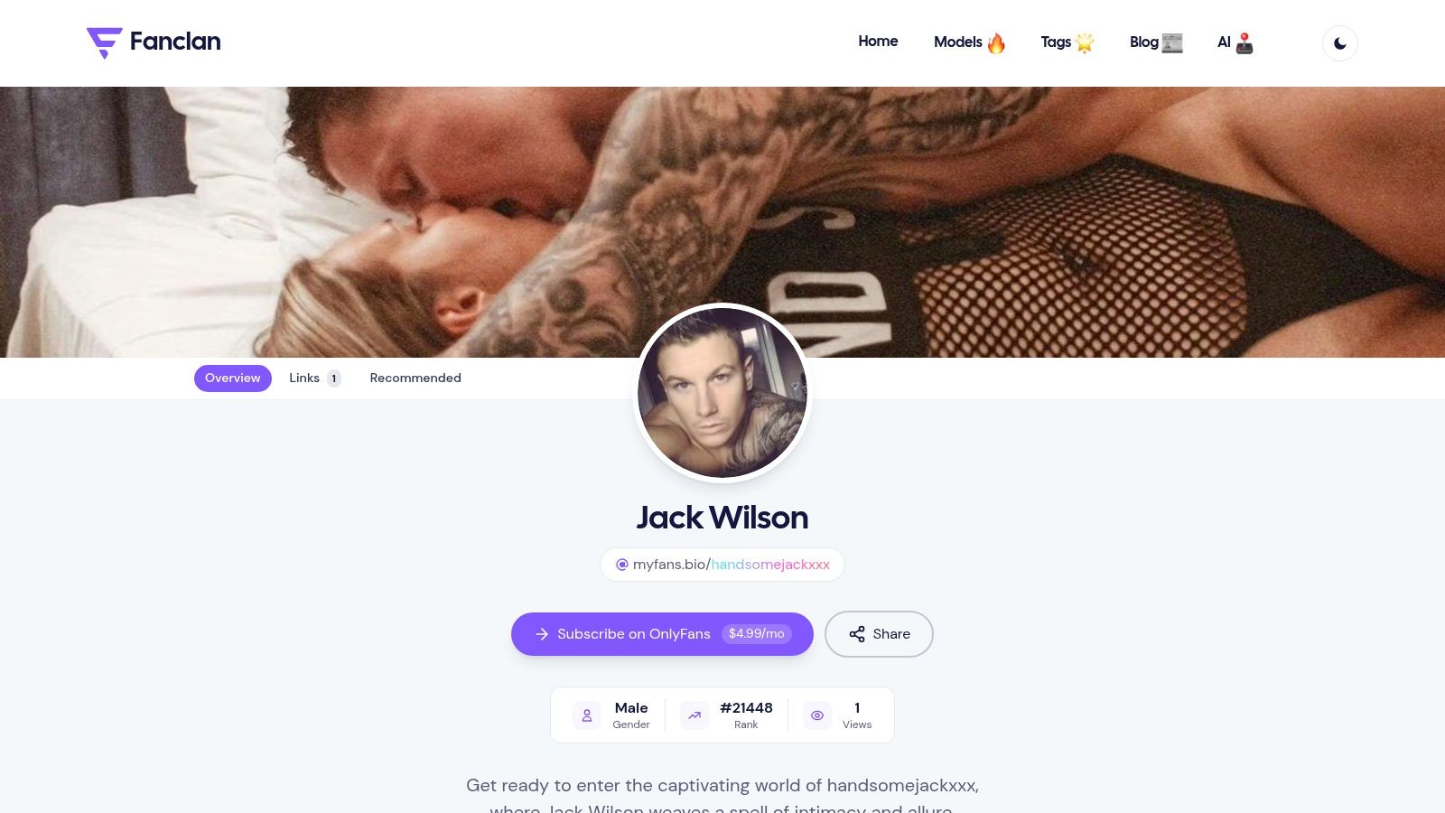 Jack Wilson – OnlyFans Male Model Profile
