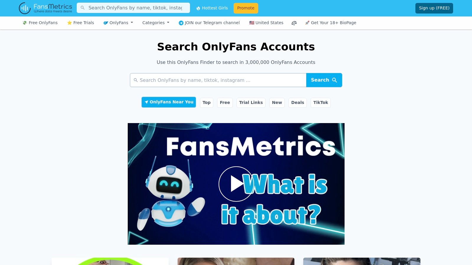 FansMetrics (large OnlyFans directory with rankings/filters)