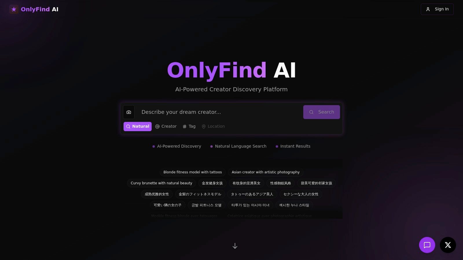 OnlyFind AI (AI-powered OnlyFans search engine)