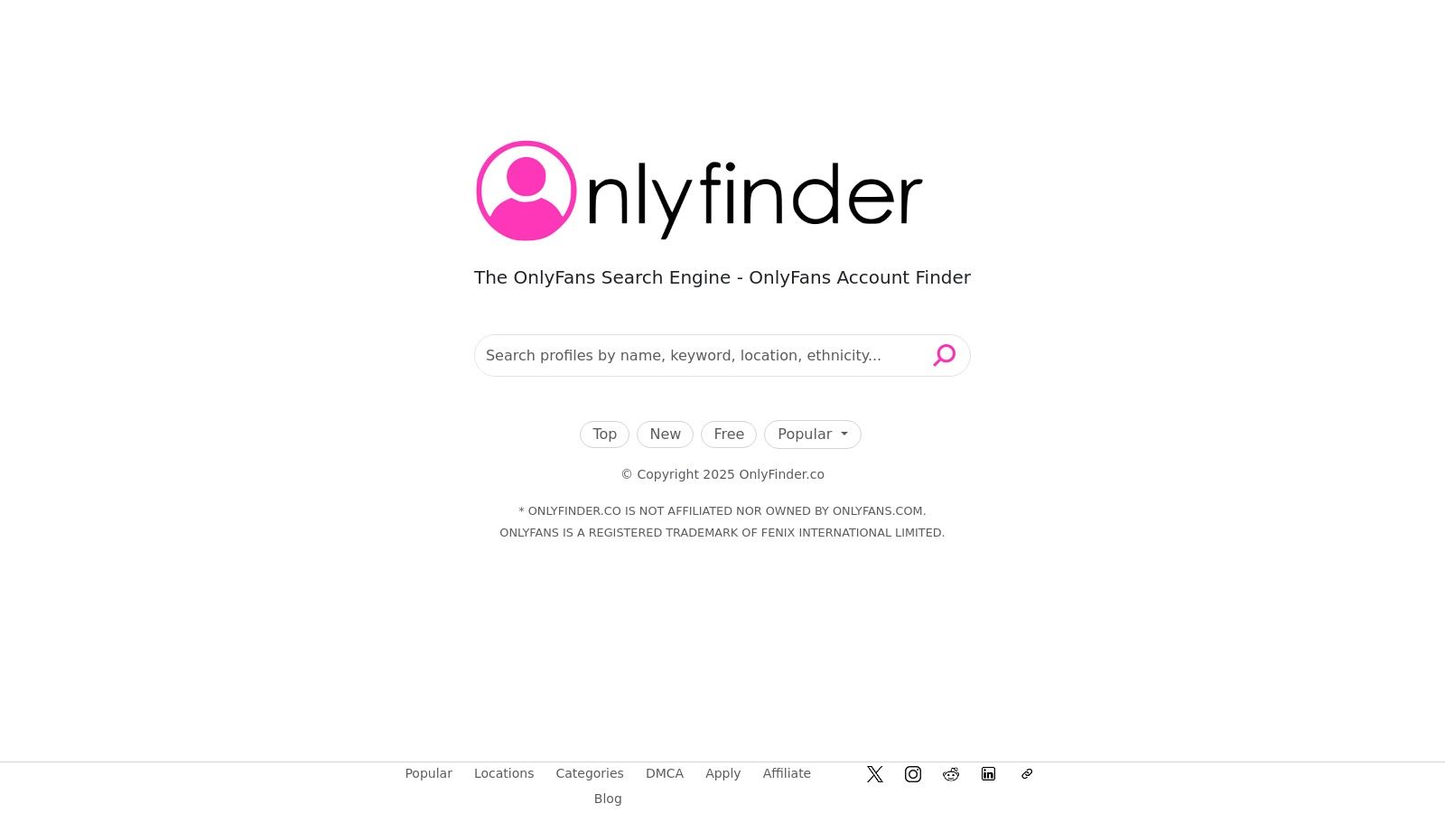 OnlyFinder map interface showing creators in a specific geographic area
