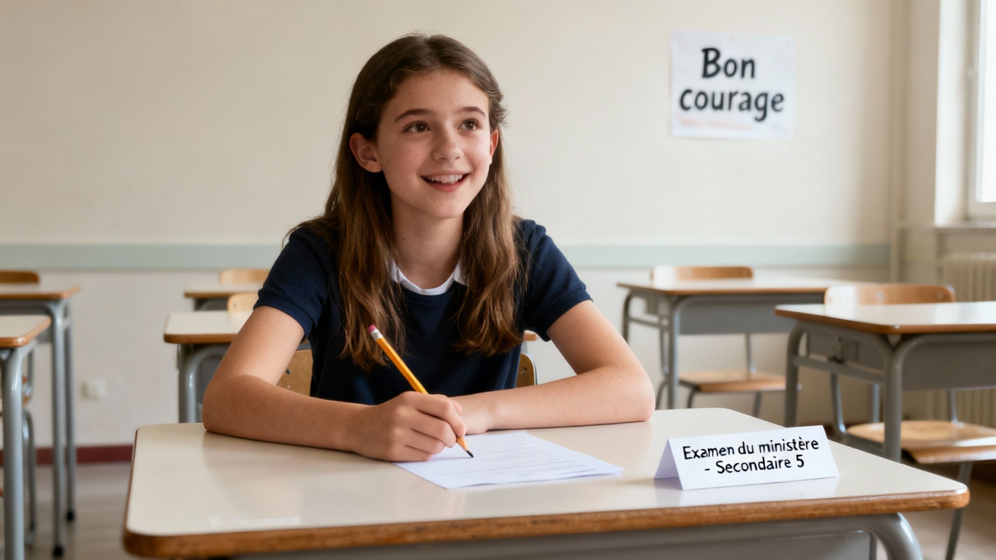 Étudiant préparant l’examen