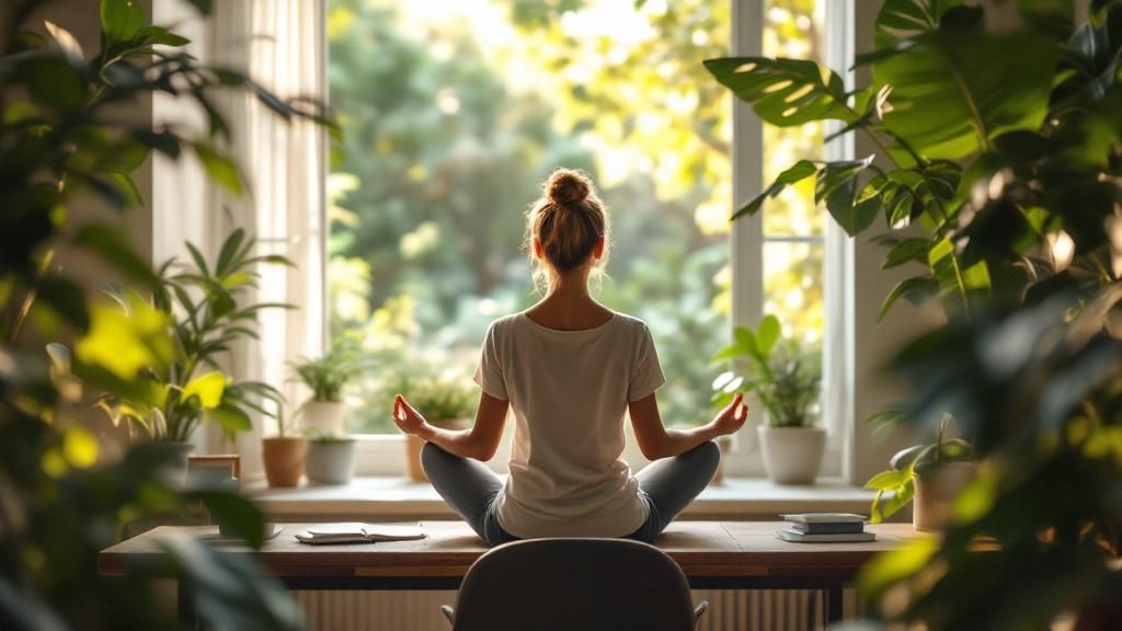 Une femme gérant son stress
