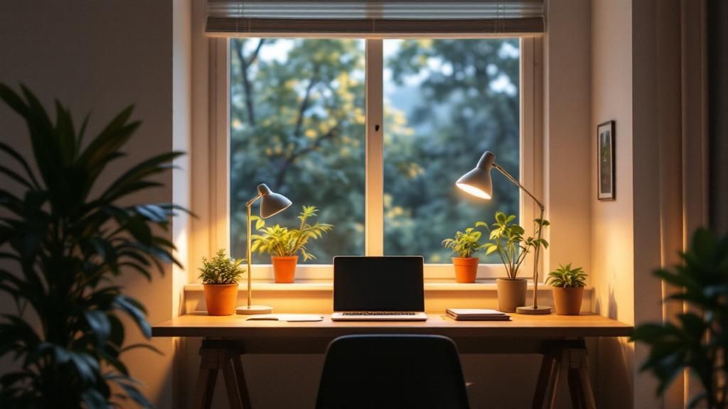 Illustration des principes d'ergonomie pour une posture de travail saine.