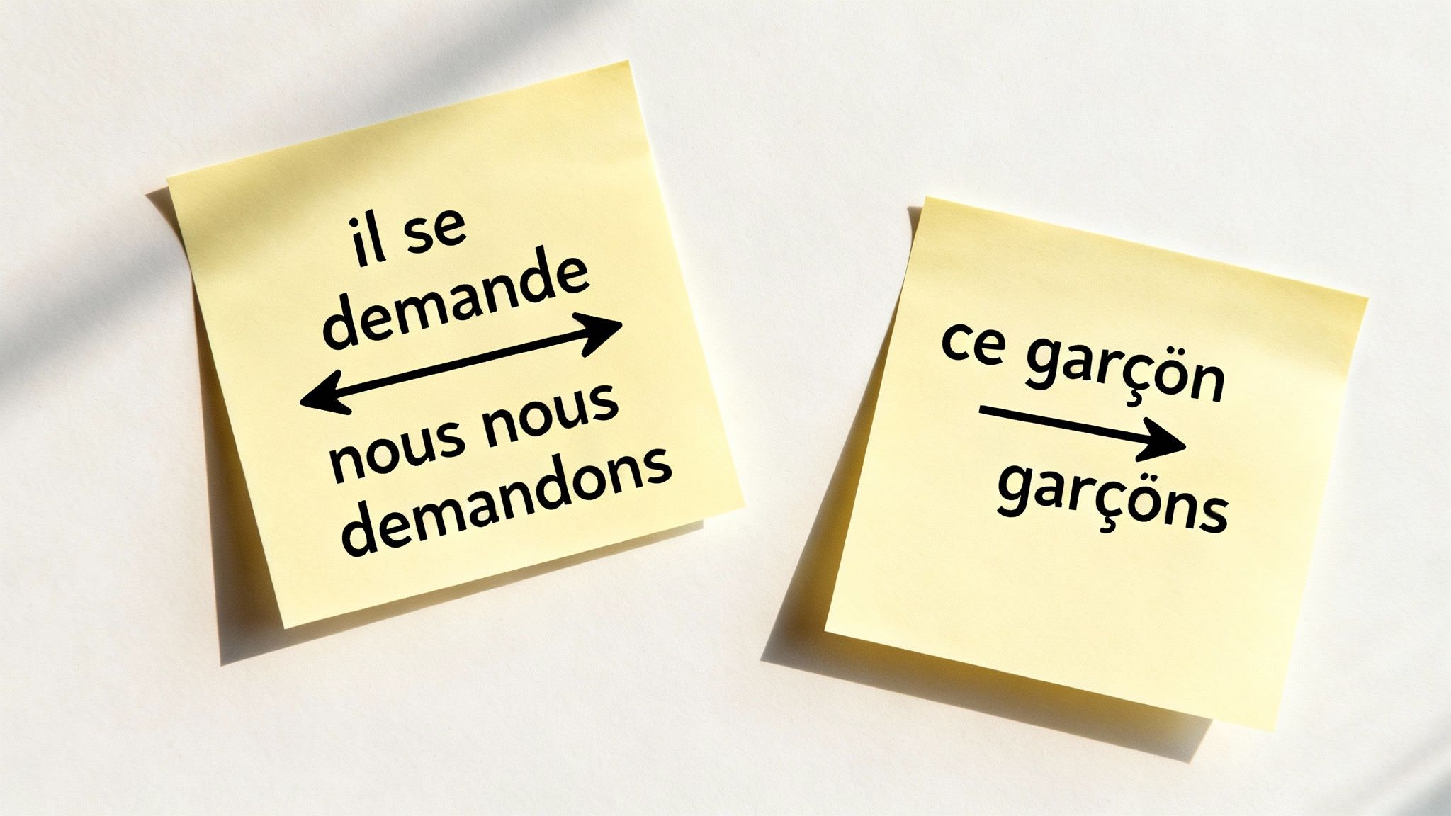 Une personne jonglant avec les mots « se » et « ce », illustrant le choix entre les deux.