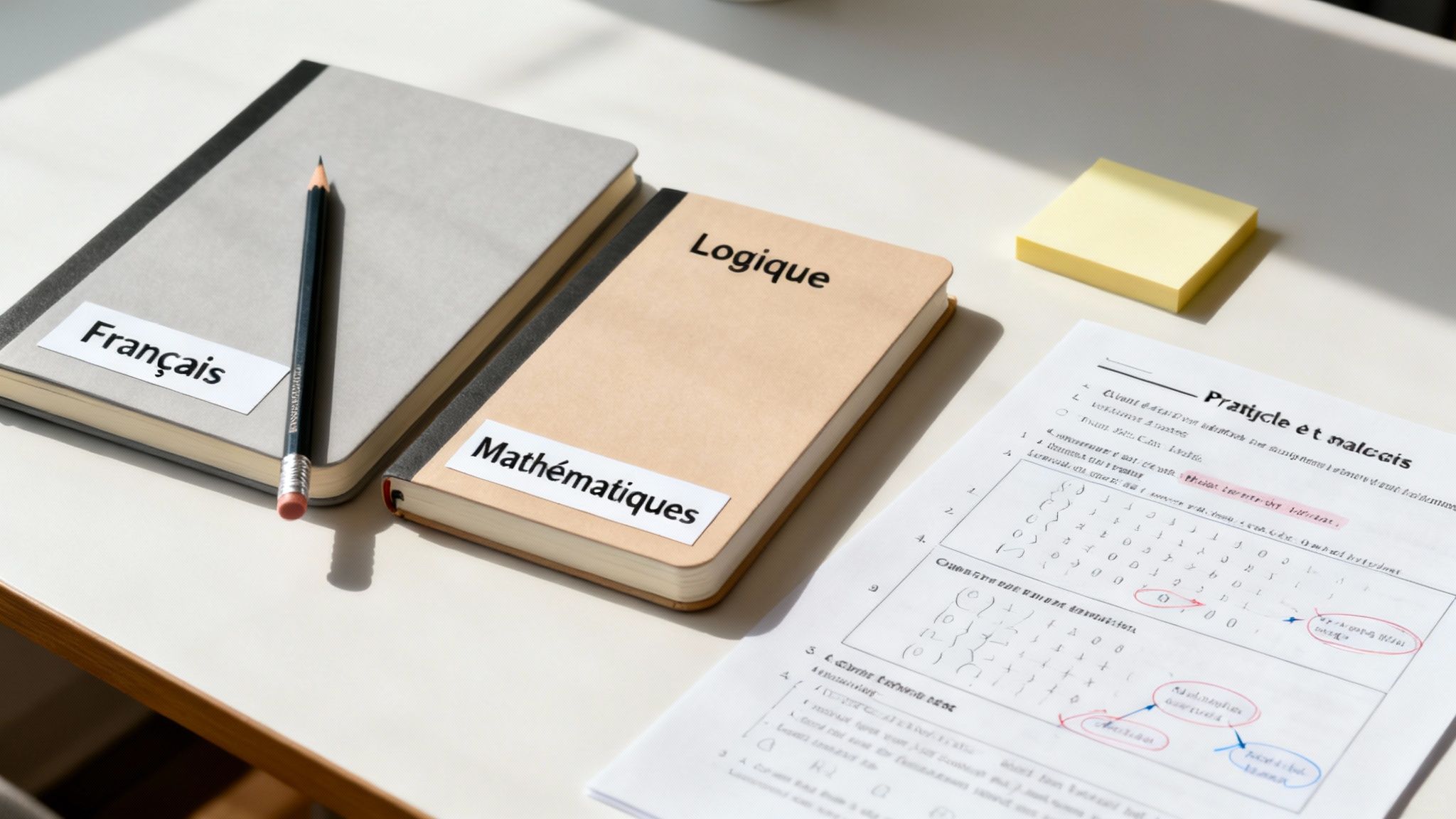 Jeune fille concentrée sur ses études