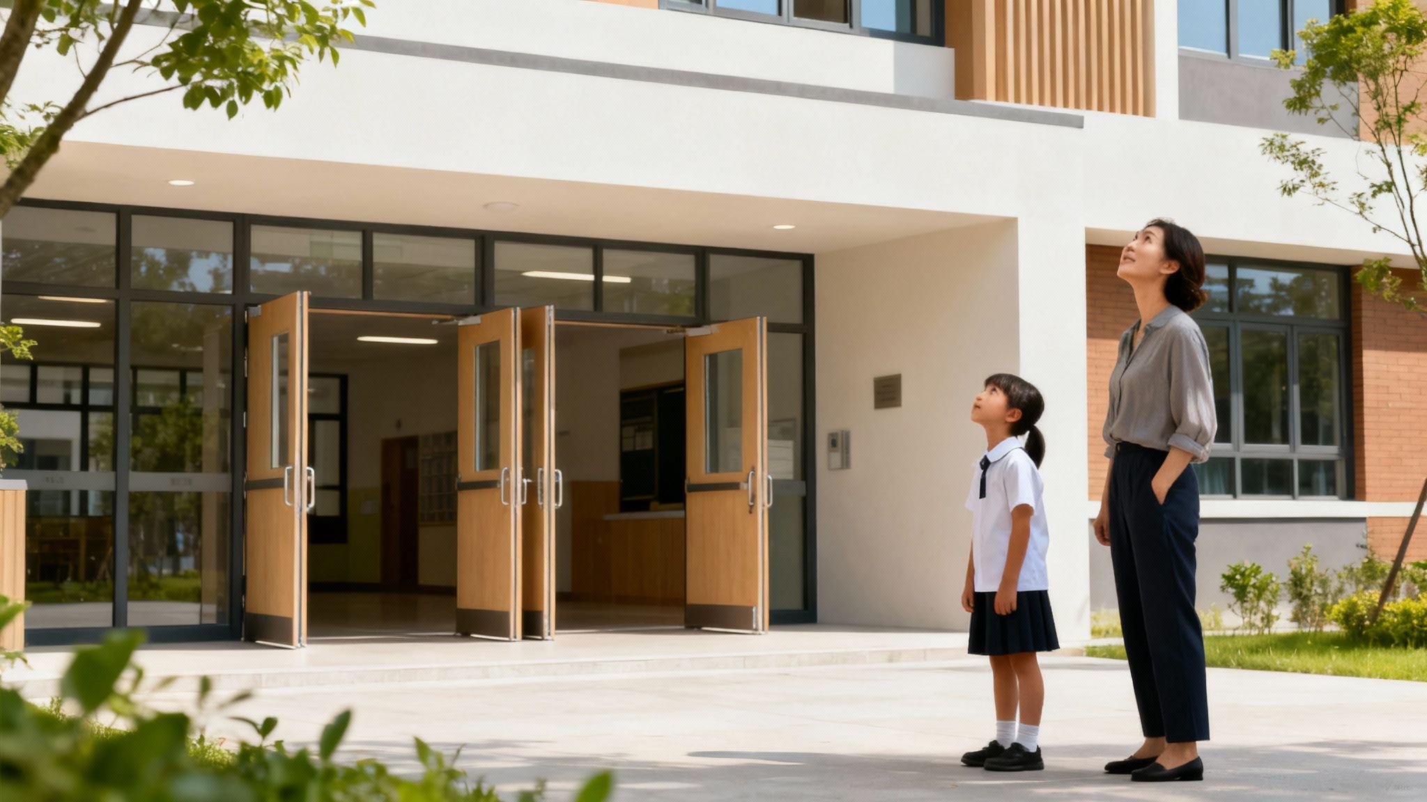 Plusieurs écoles secondaires avec des architectures différentes pour illustrer le choix d'établissement