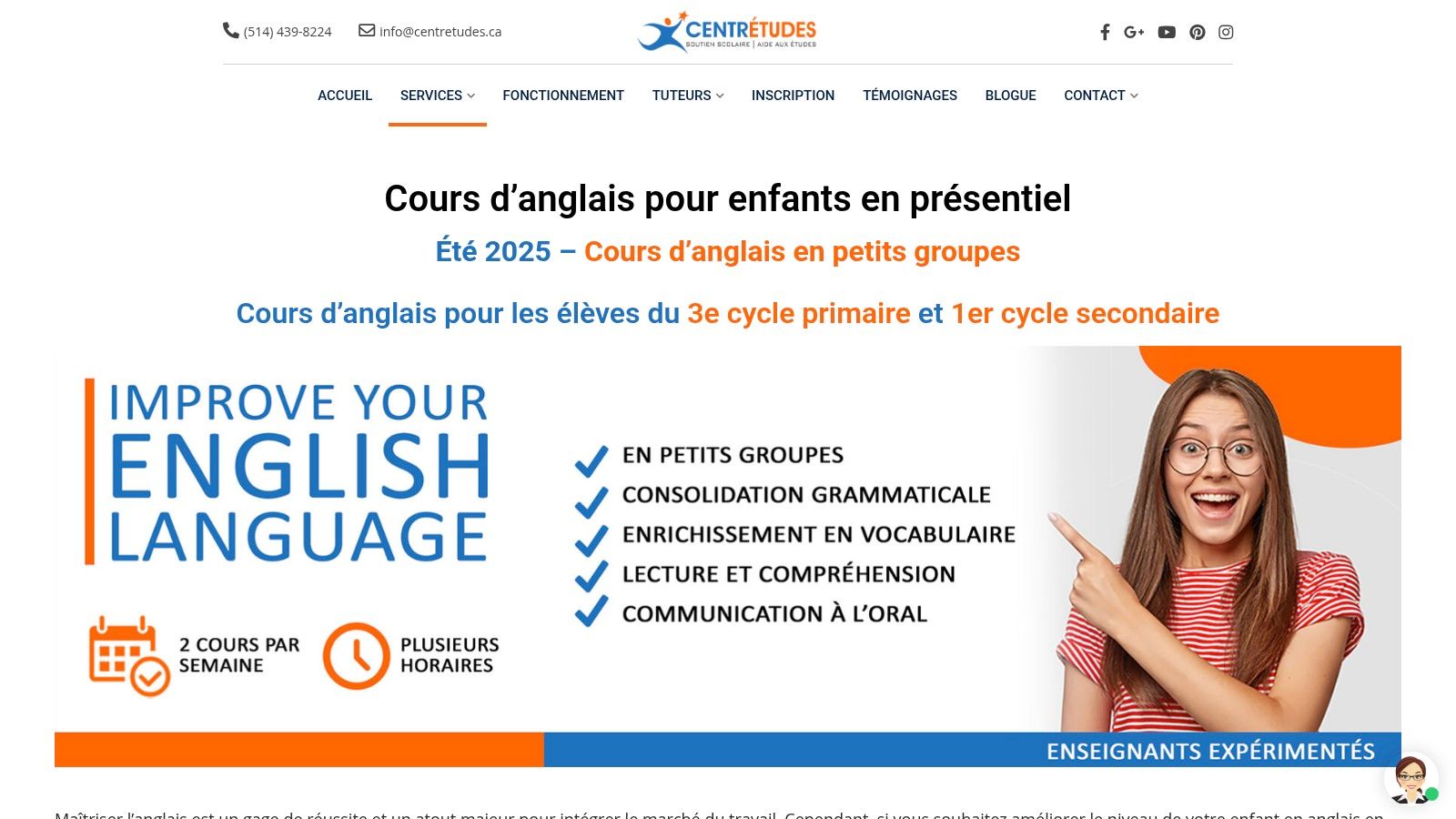 Cours d'anglais | Centrétudes