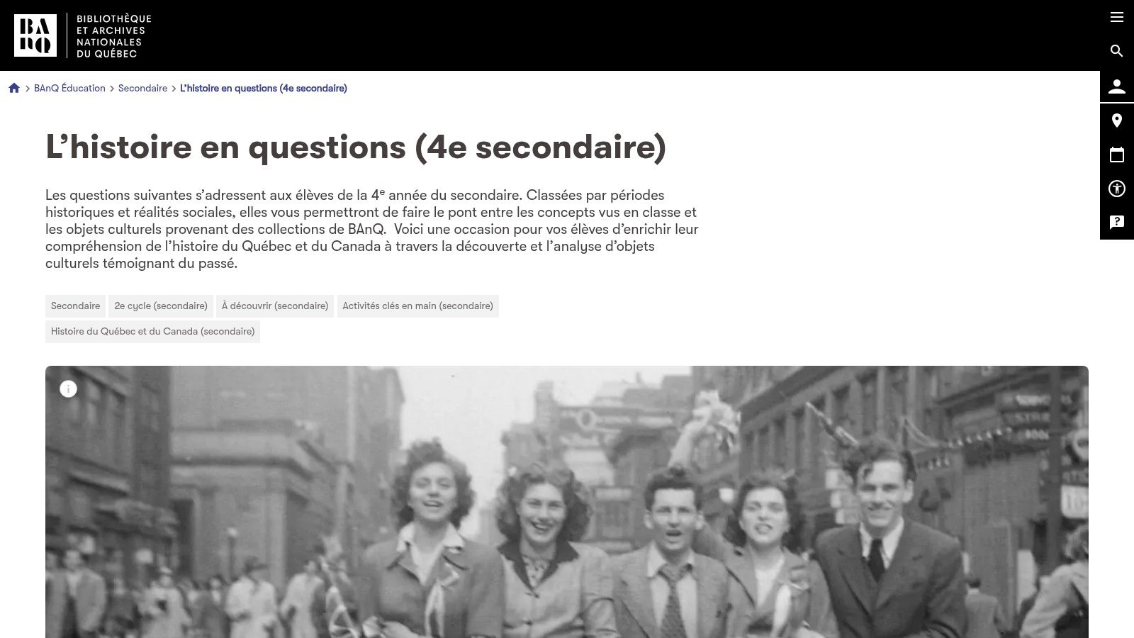 BAnQ Éducation – « L’histoire en questions » (4e secondaire)