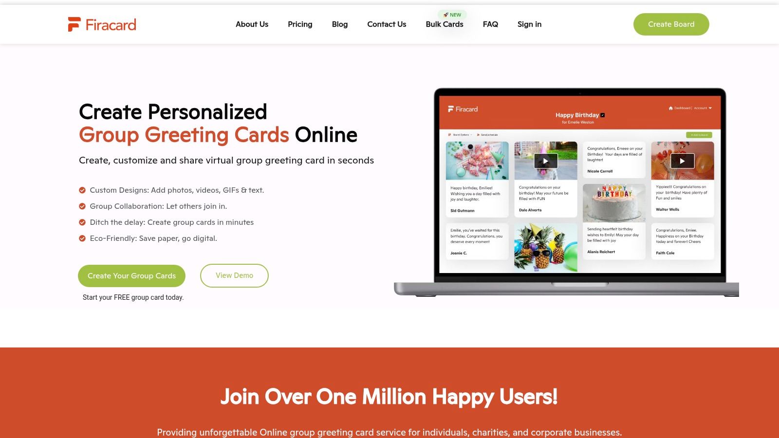 A collage of Firacard's digital greeting cards for staff appreciation