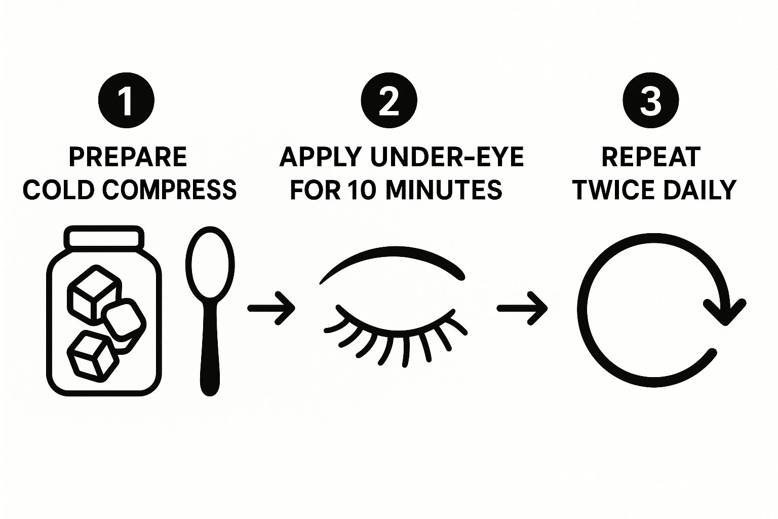 Infographic about how to reduce eye puffiness naturally
