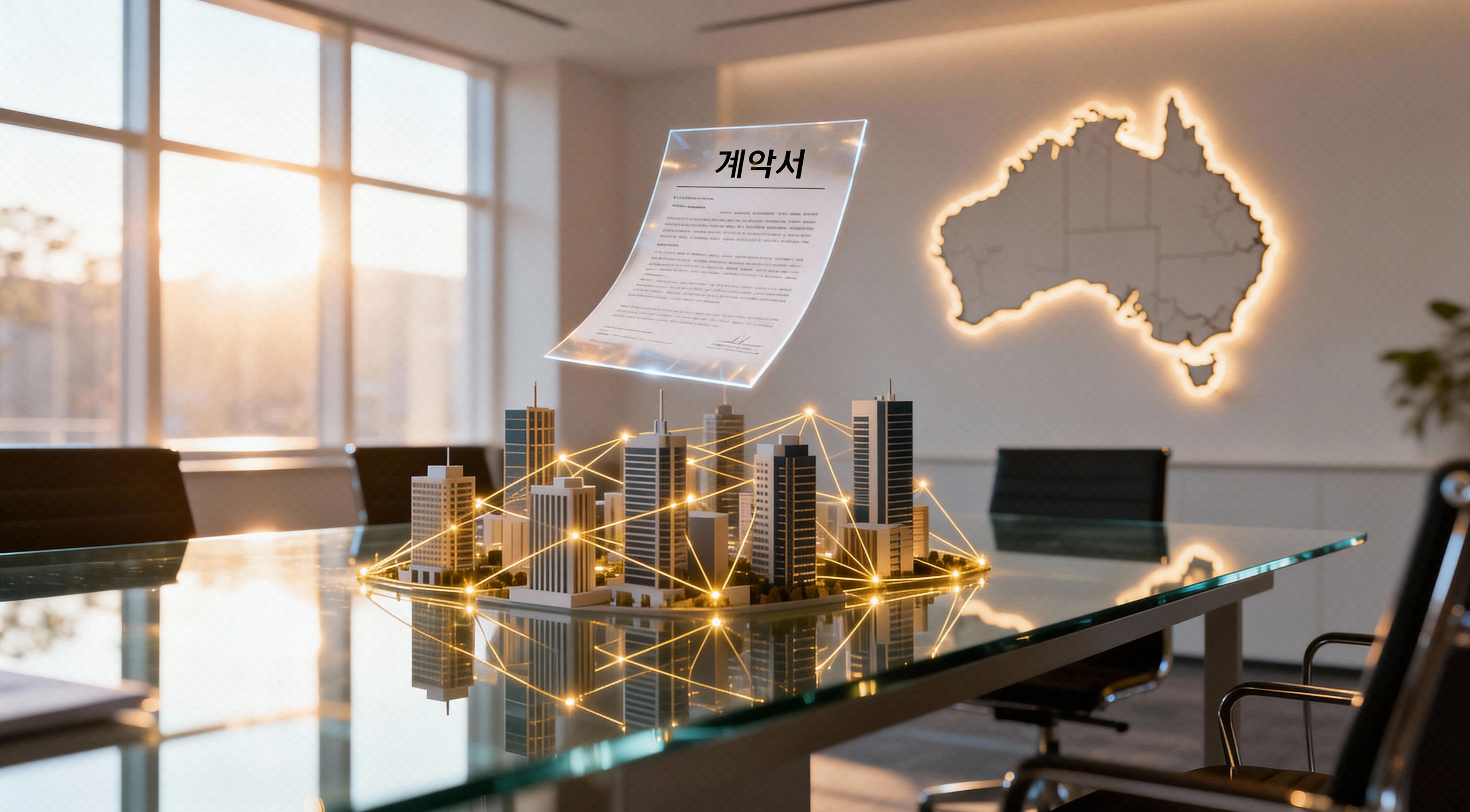 호주 교차보증약정(Deed of Cross Guarantee)을 통해 다수의 자회사를 효율적으로 관리하는 법인 구조를 설명하는 이미지