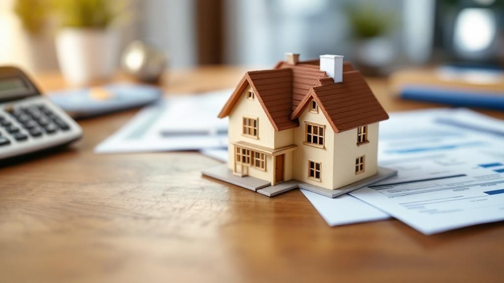 Miniature house model placed on financial documents, symbolizing property investment and tax deductions in Australia