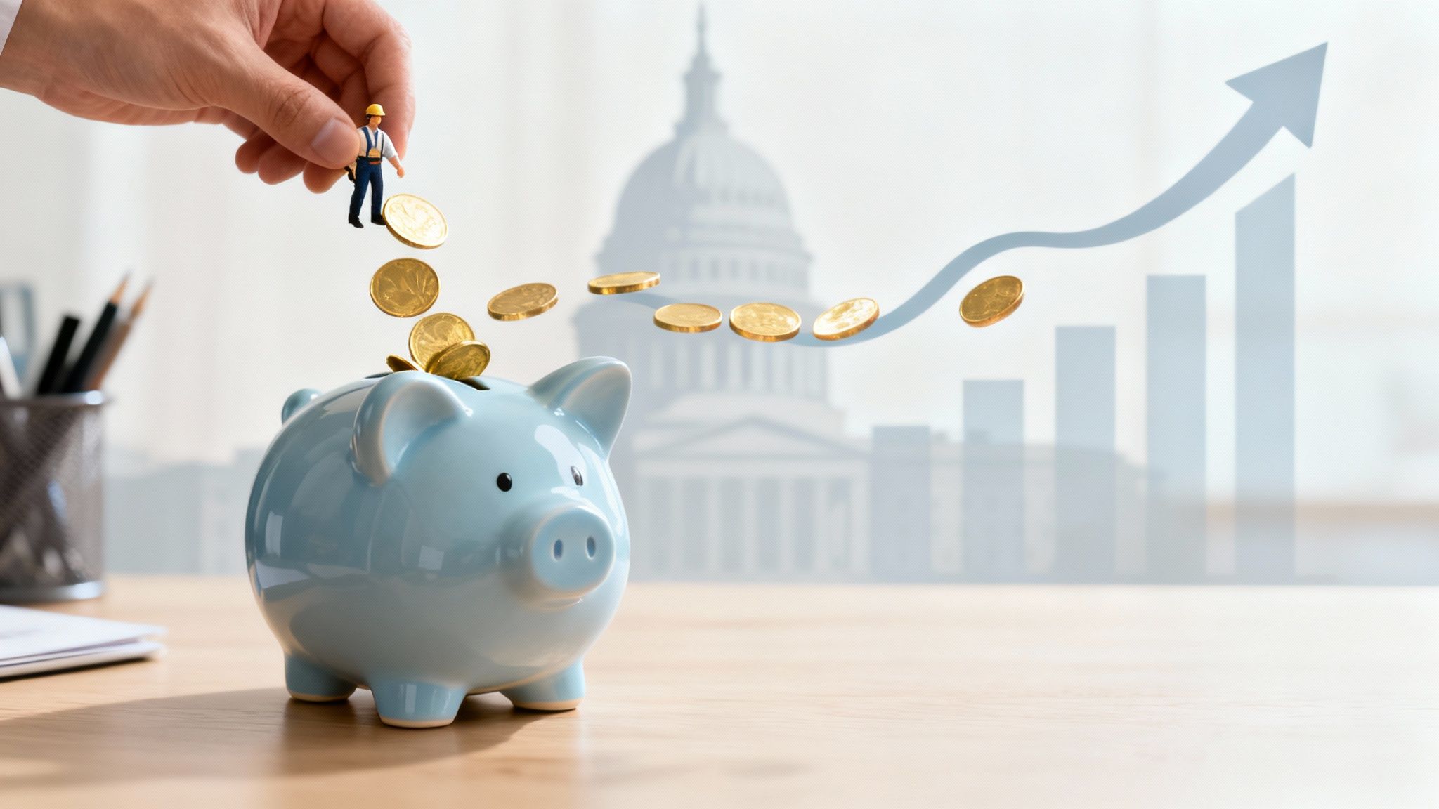 Illustration of savings growth explaining the Low Income Superannuation Tax Offset (LISTO) for low income earners in Australia