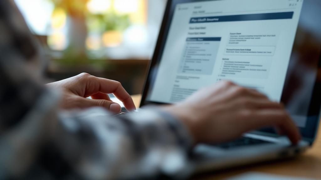 A person using a laptop to view private health insurance information on a government or provider website, preparing to claim a health insurance rebate online.