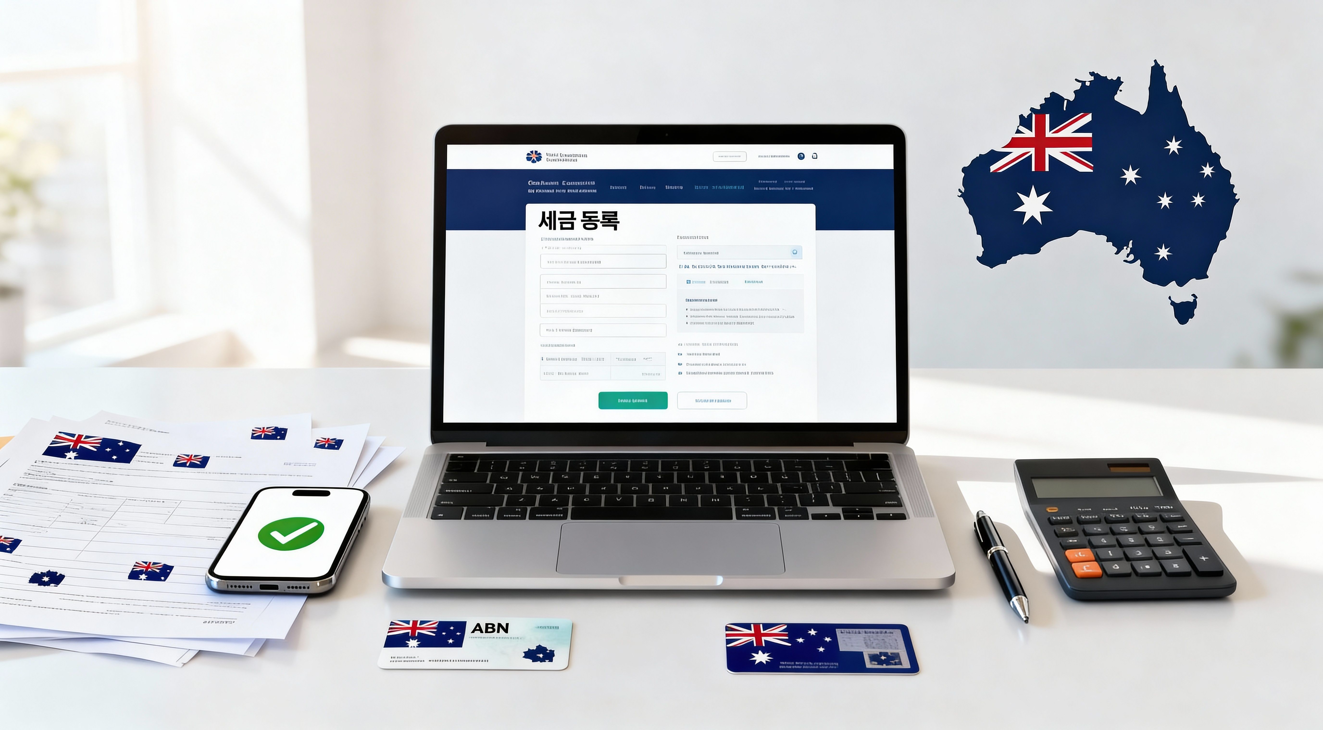2026년 호주 GST 등록 가이드를 설명하는 브리즈번 사업자용 세무 자료 이미지
