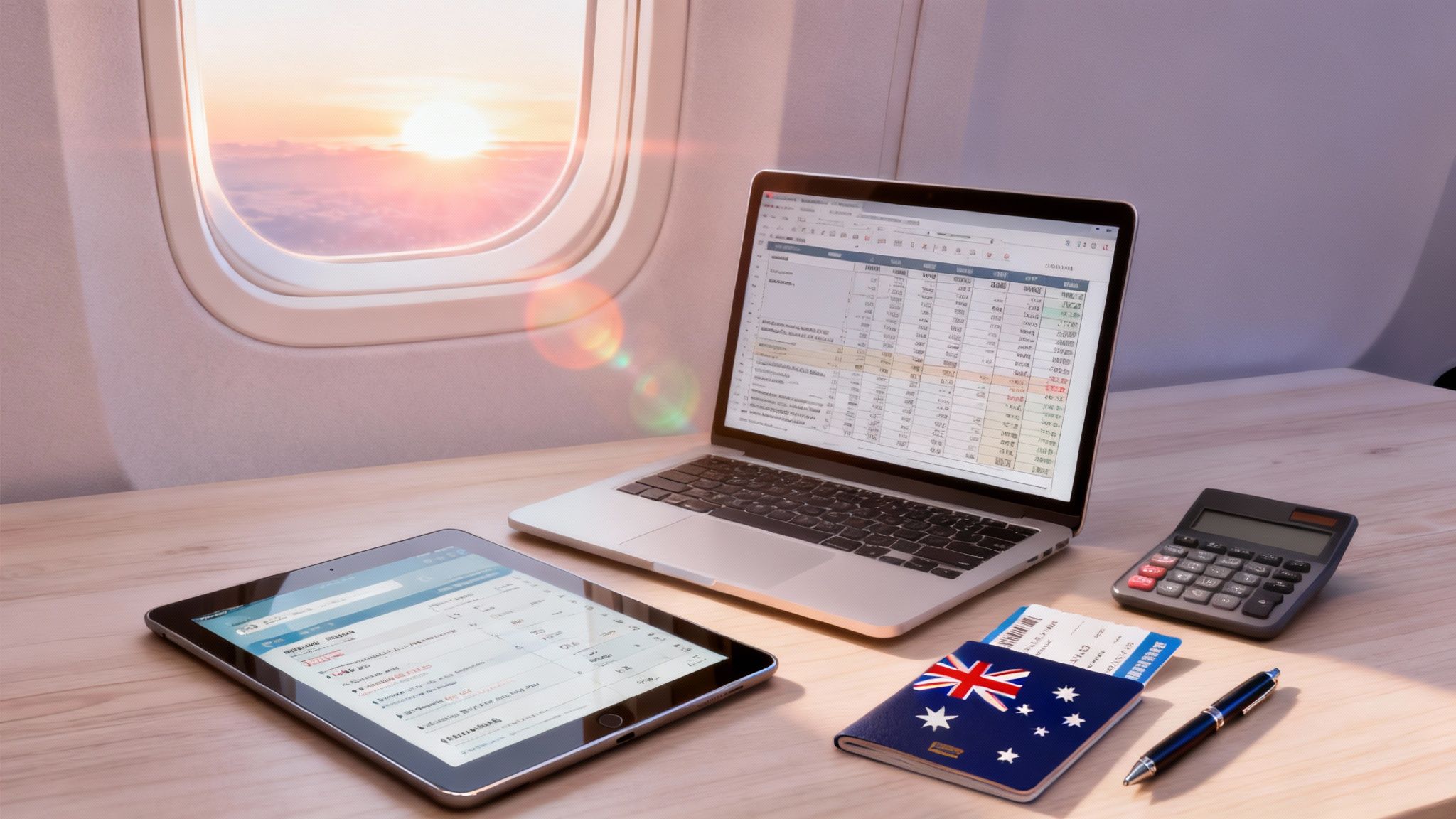 Business travel deduction guide in Australia showing work-related travel expenses and tax records for ATO compliance.