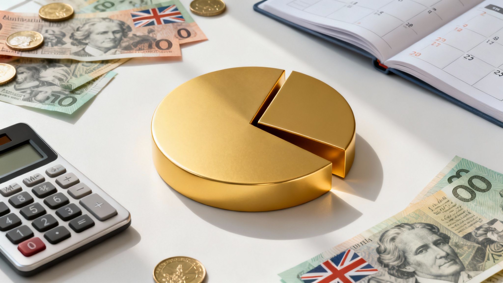 Tax-free threshold explained in Australia with coins, calculator, and financial chart for the 2025–26 financial year